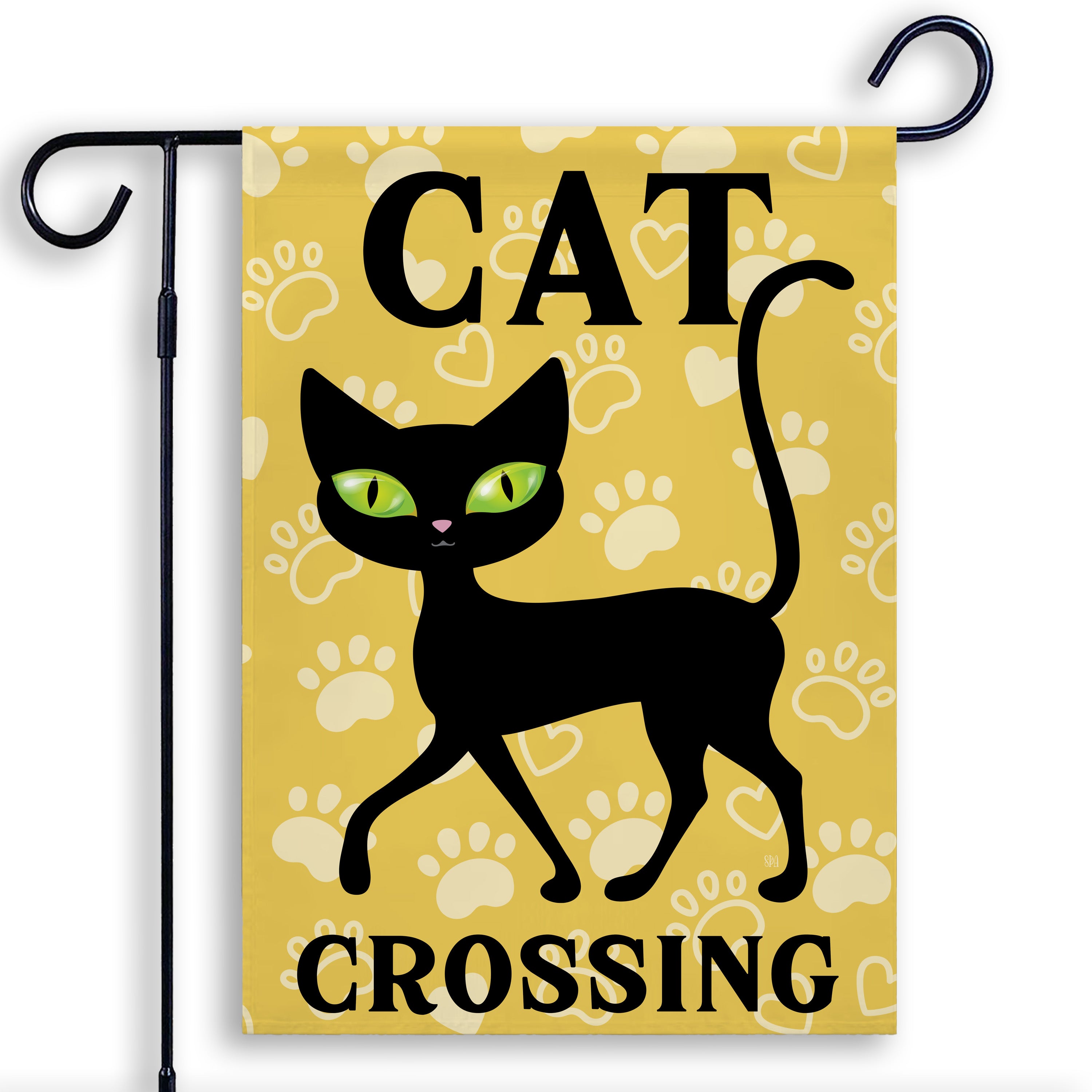 Cat Crossing Garden Flag