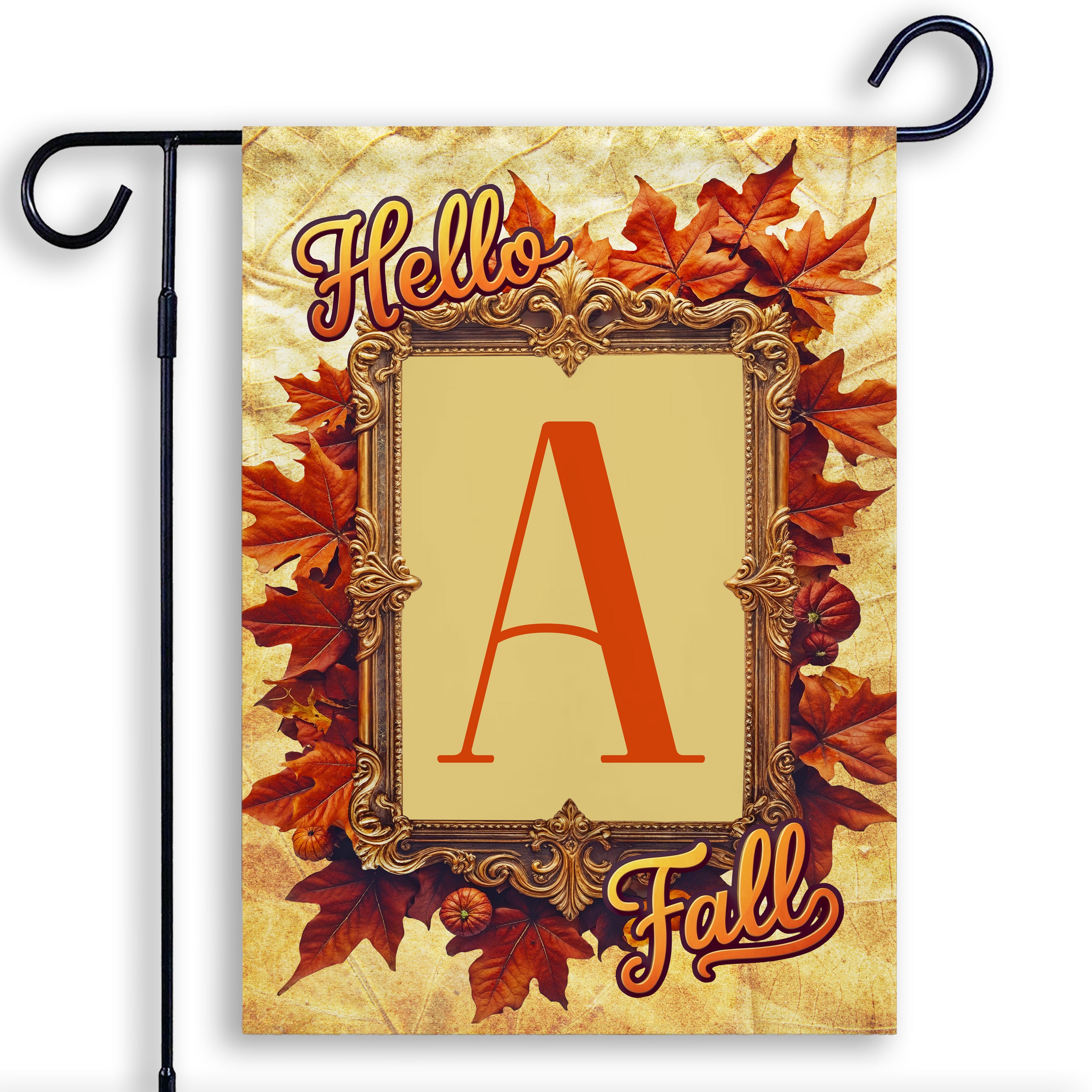 Fall, Hello Fall, Monogram, Garden Flag