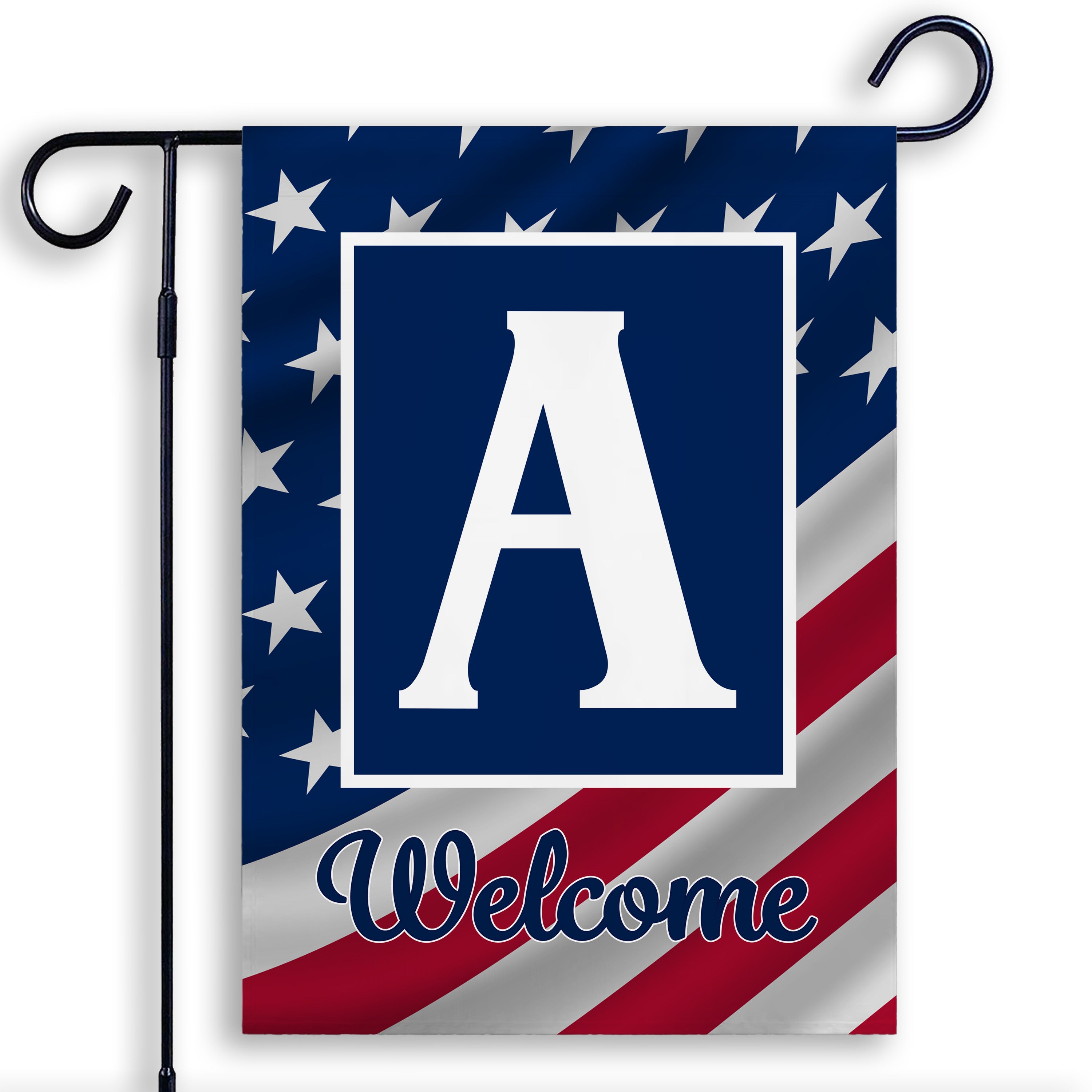 Patriotic, Old Glory,  Monogram, Garden Flag