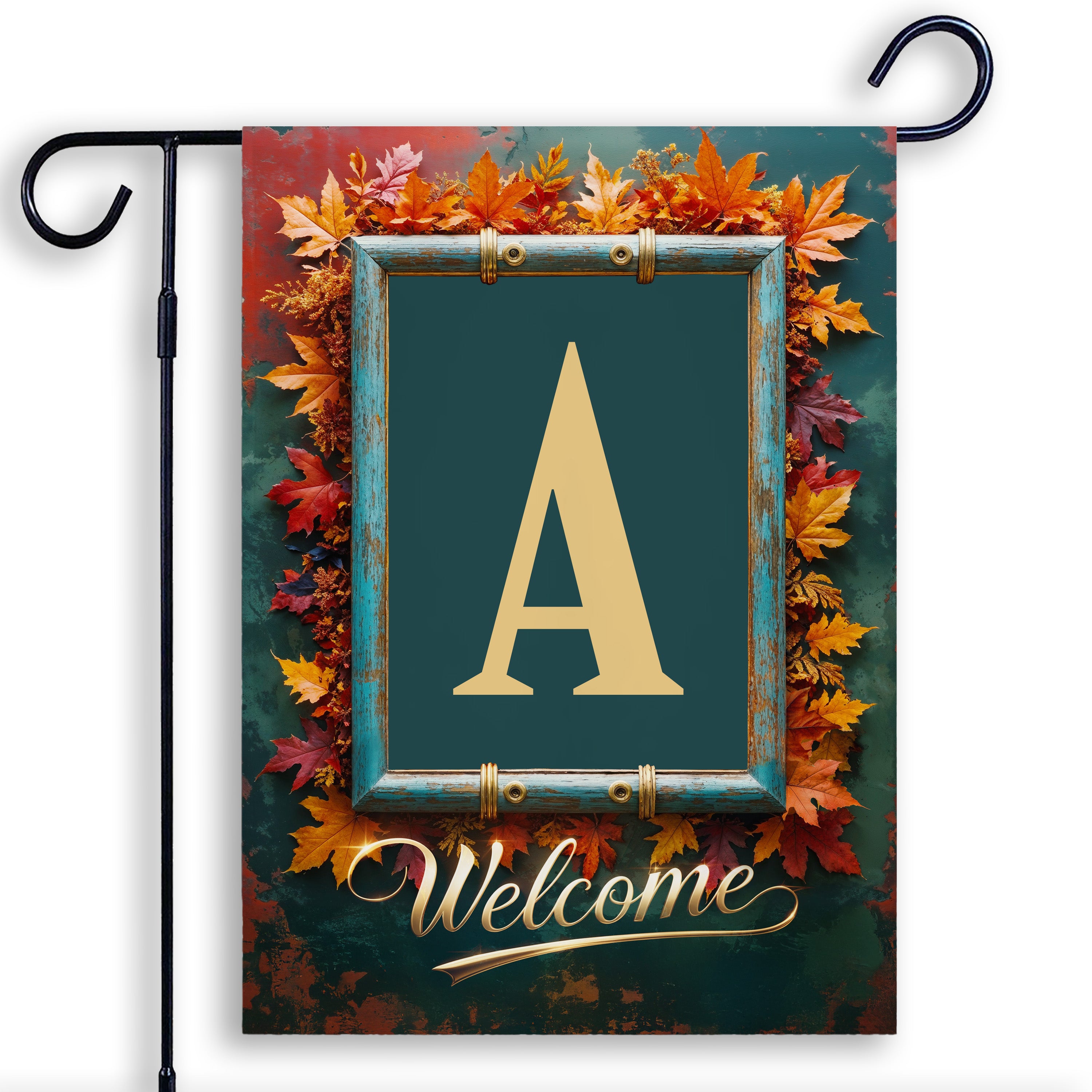 Fall, Welcome Fall, Monogram, Garden Flag