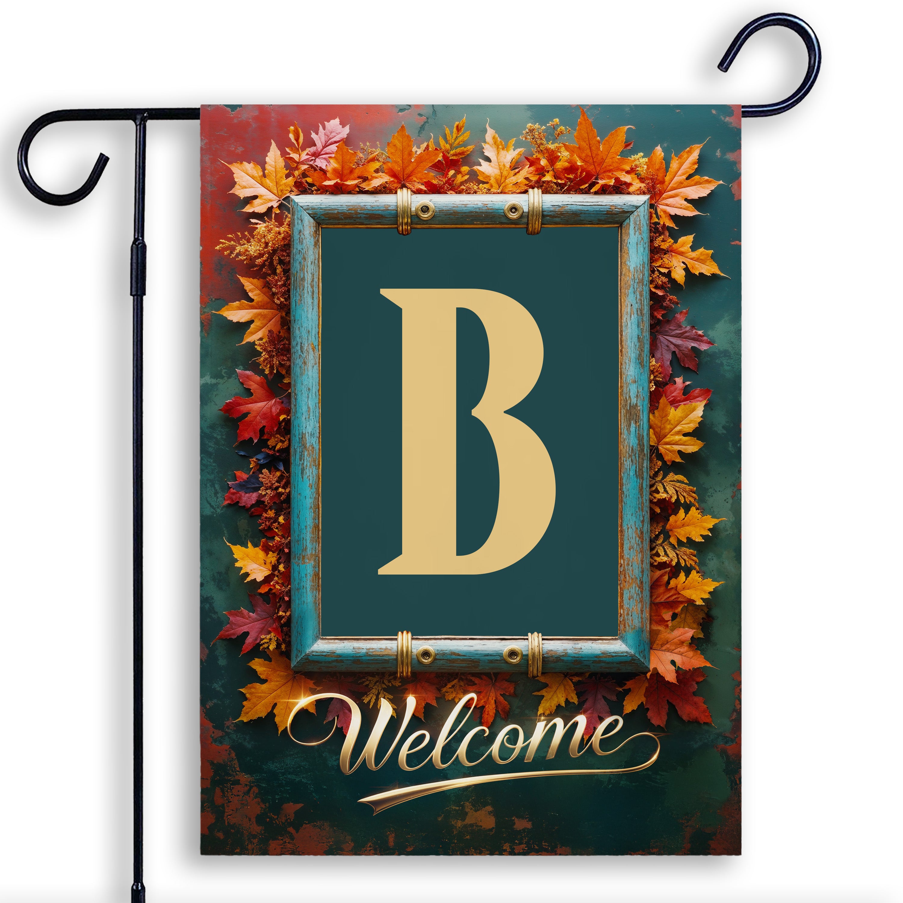 Fall, Welcome Fall, Monogram, Garden Flag
