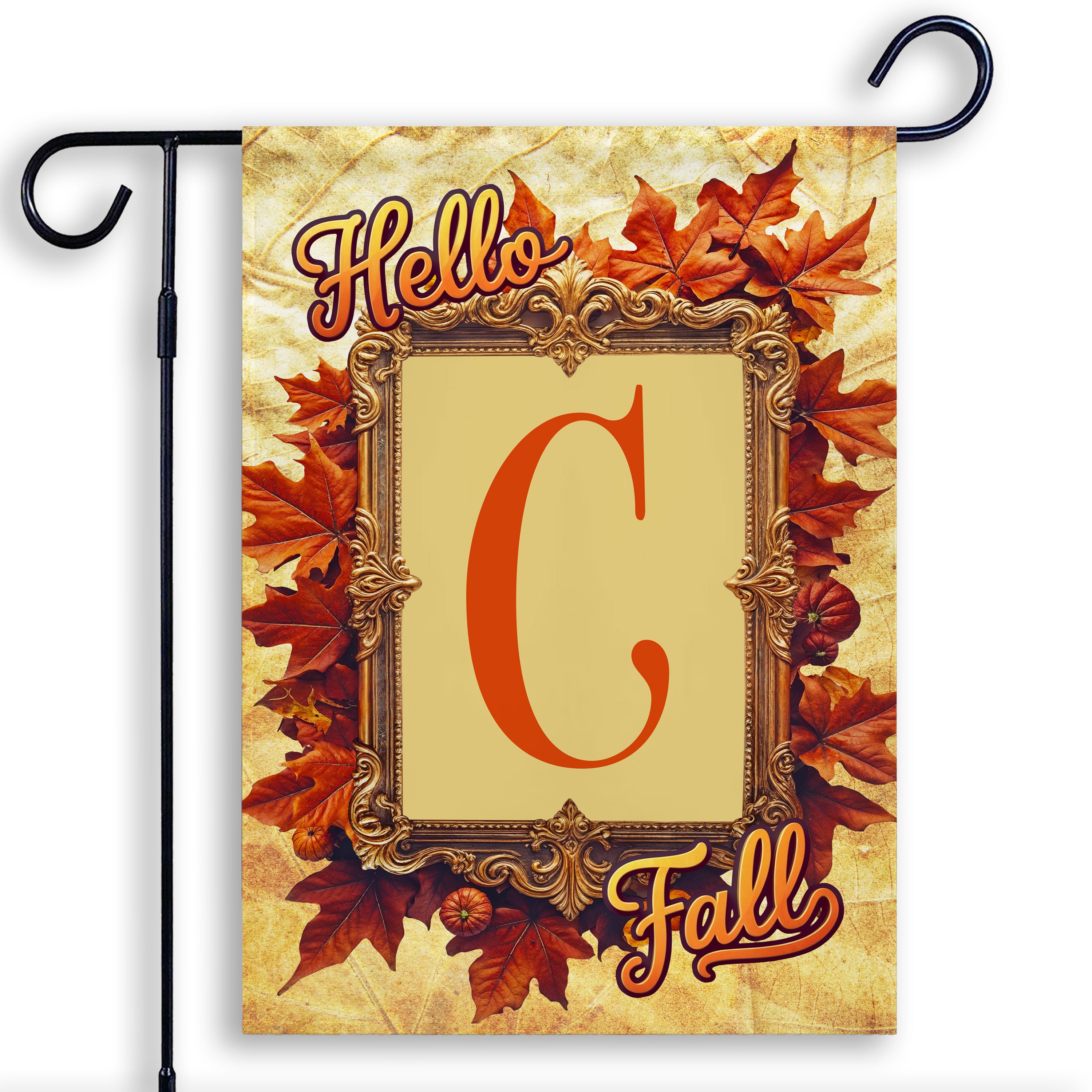 Fall, Hello Fall, Monogram, Garden Flag