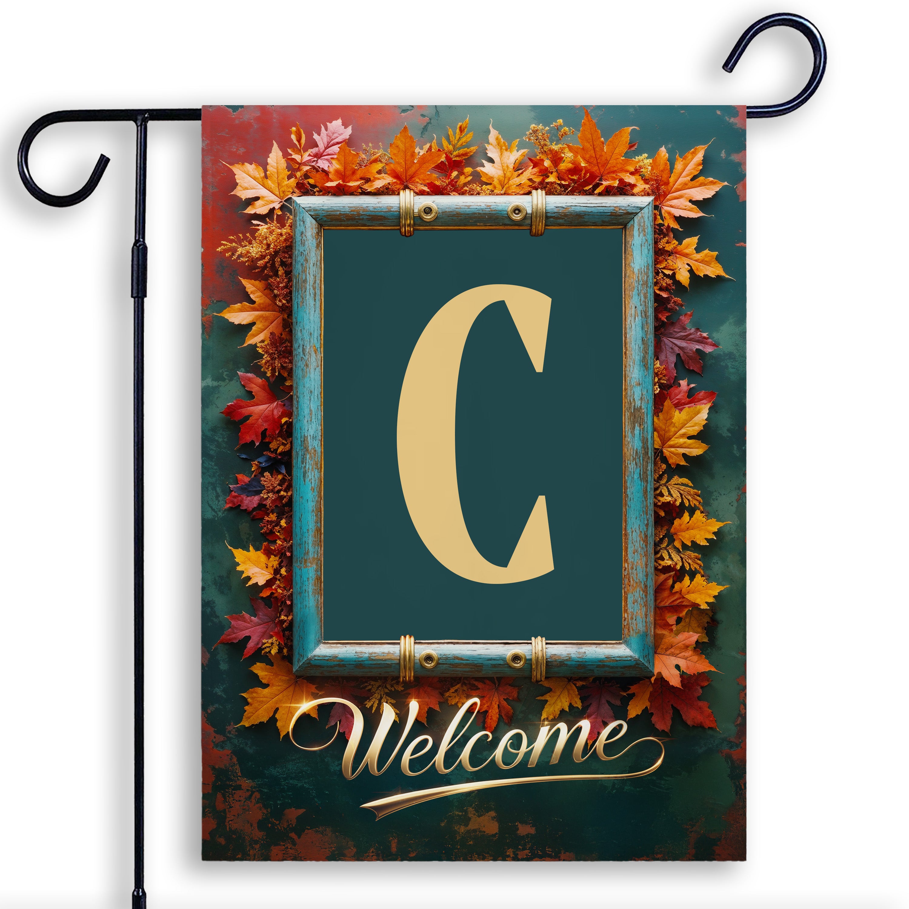 Fall, Welcome Fall, Monogram, Garden Flag