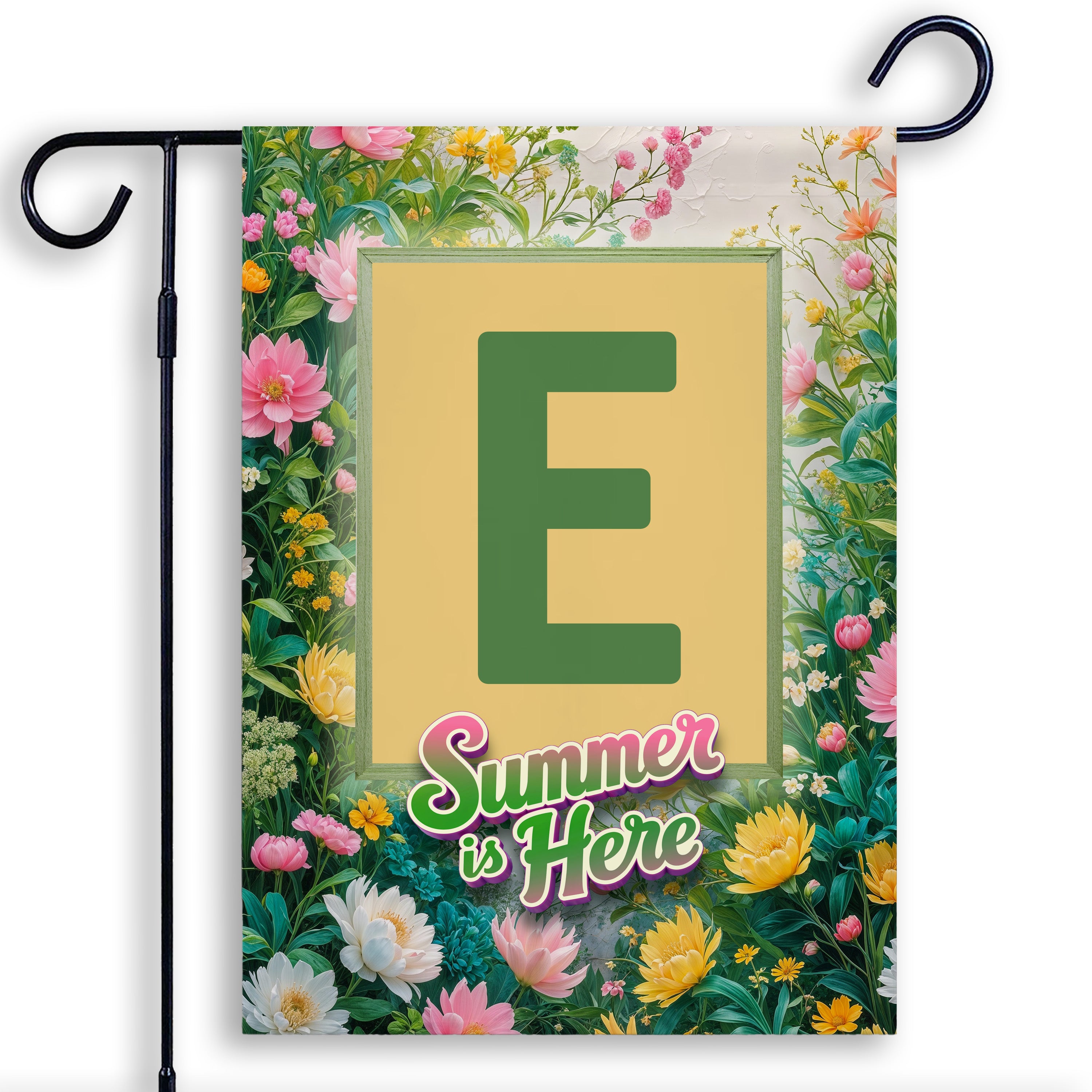 Summer, Summer is Here,  Monogram, Garden Flag