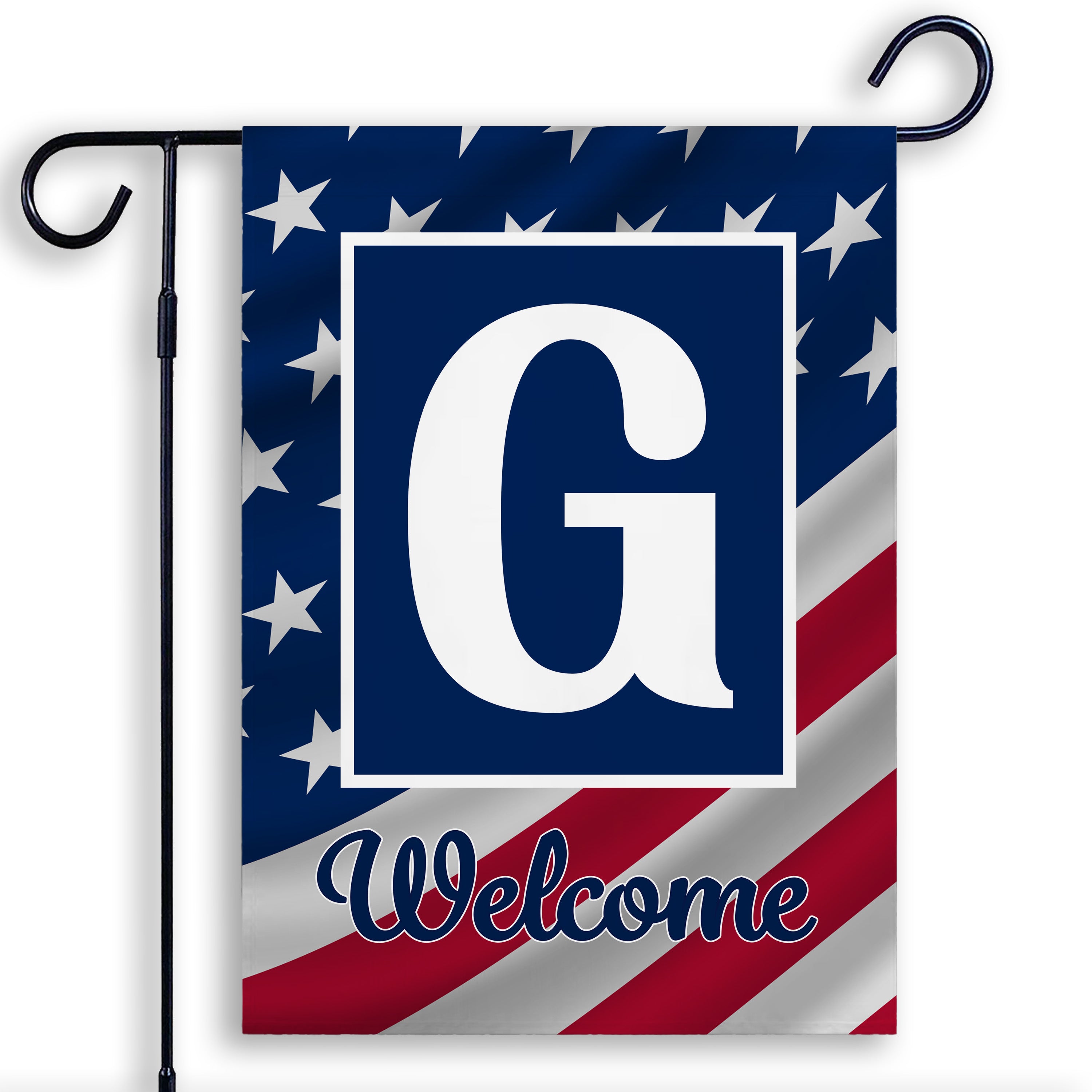 Patriotic, Old Glory,  Monogram, Garden Flag