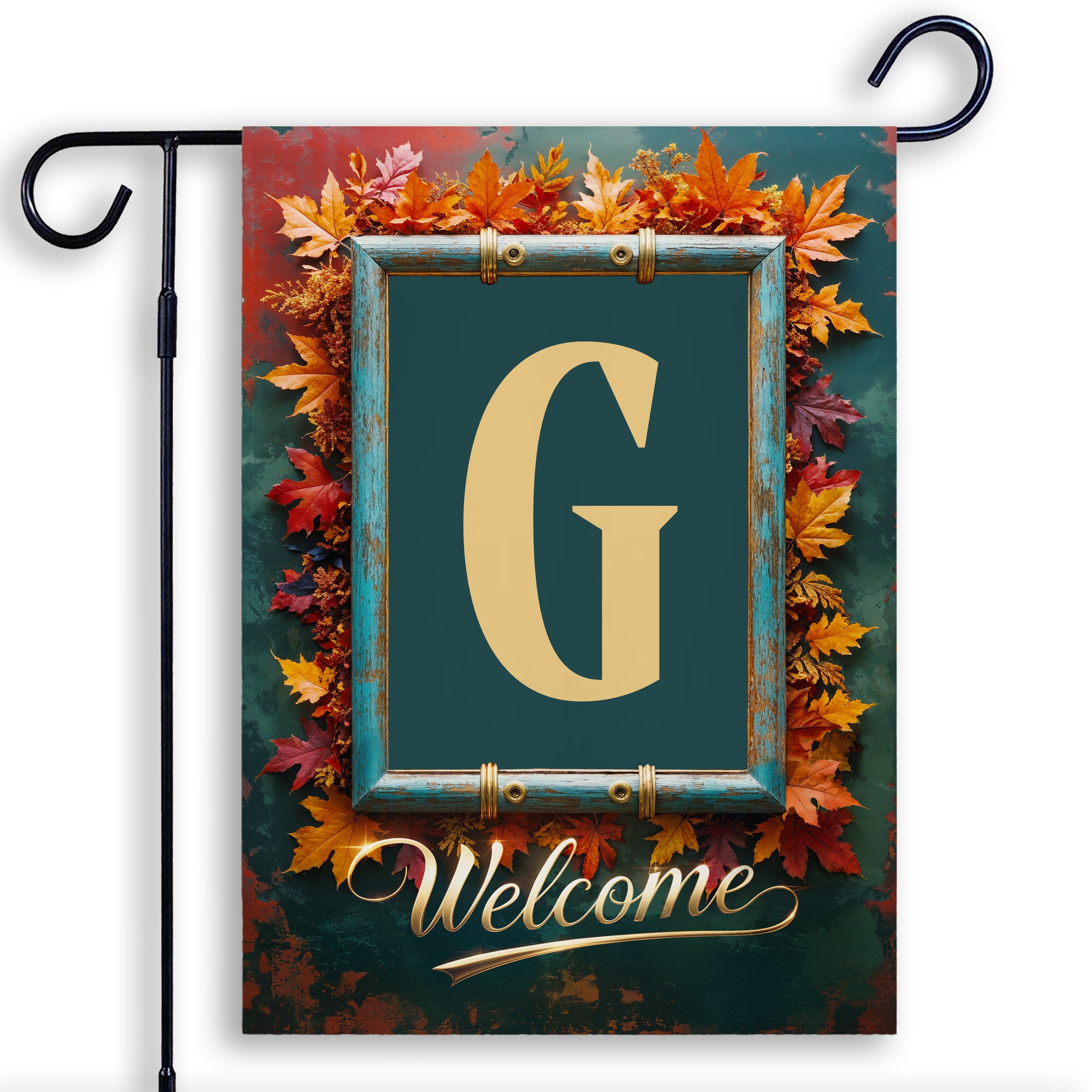 Fall, Welcome Fall, Monogram, Garden Flag