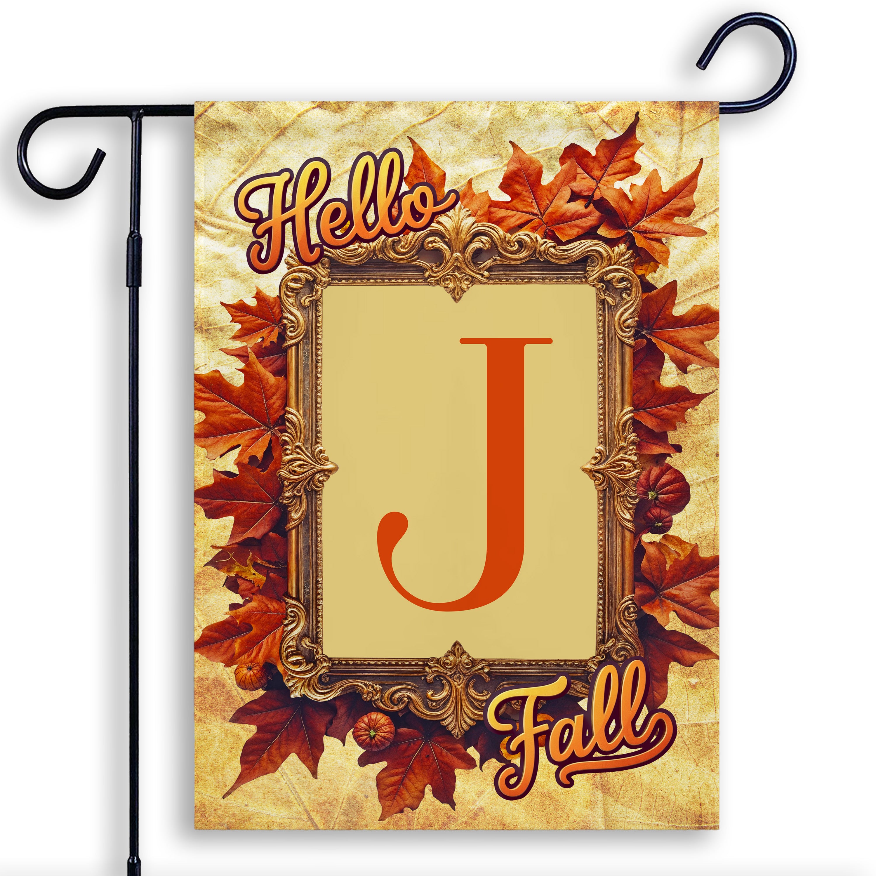 Fall, Hello Fall, Monogram, Garden Flag