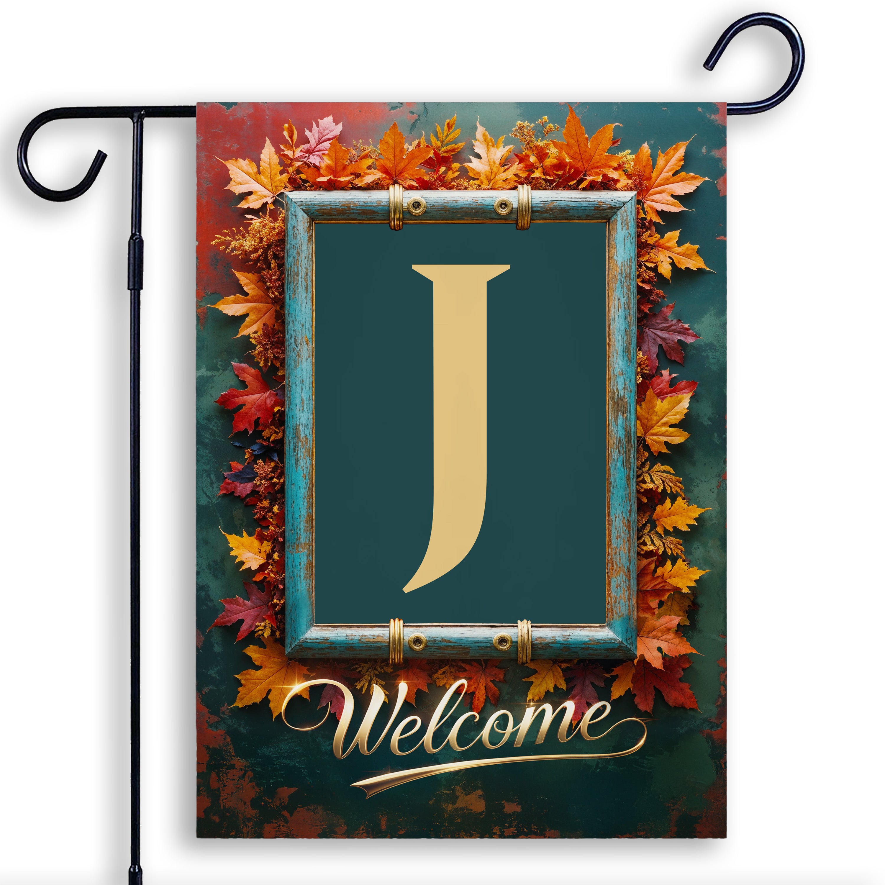 Fall, Welcome Fall, Monogram, Garden Flag