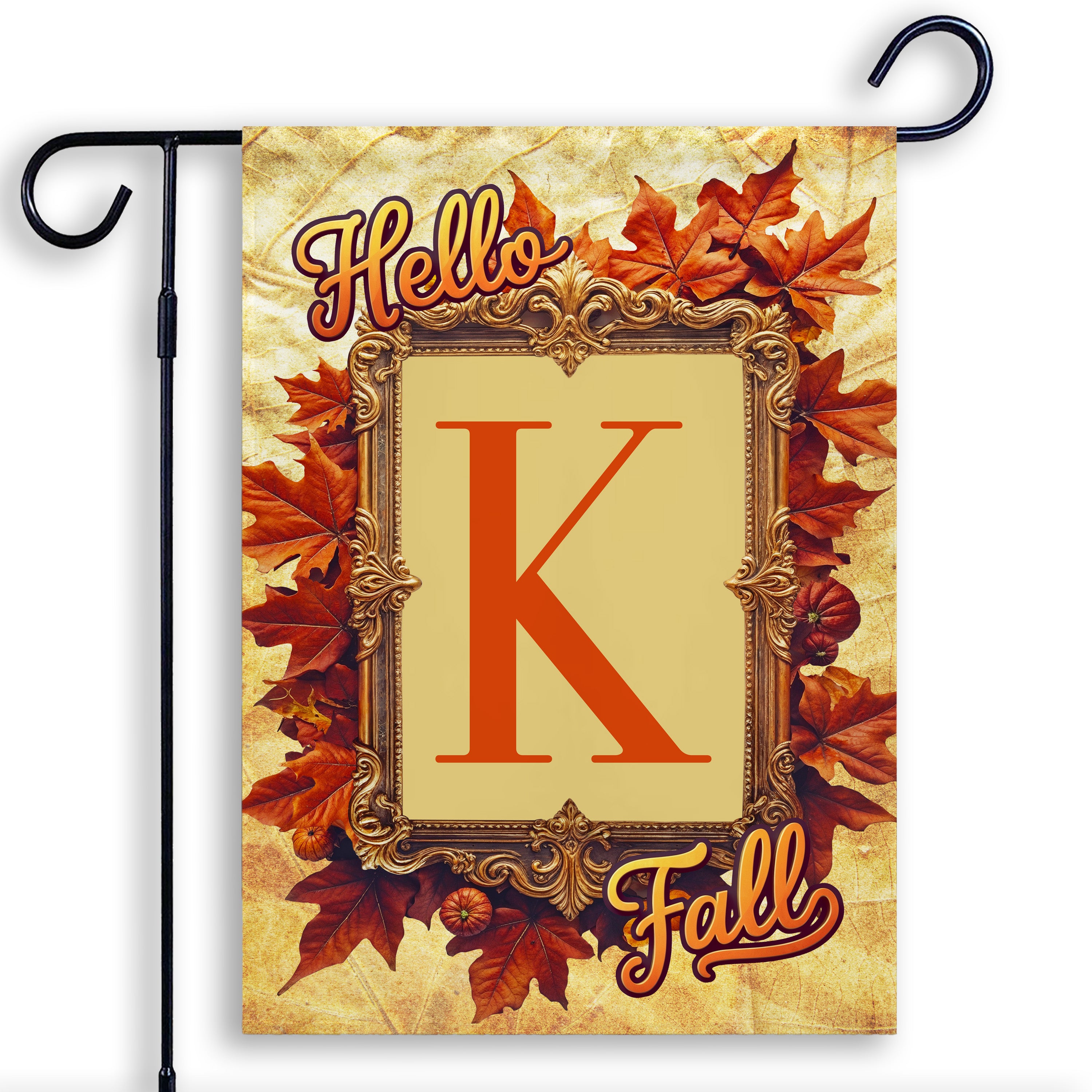 Fall, Hello Fall, Monogram, Garden Flag