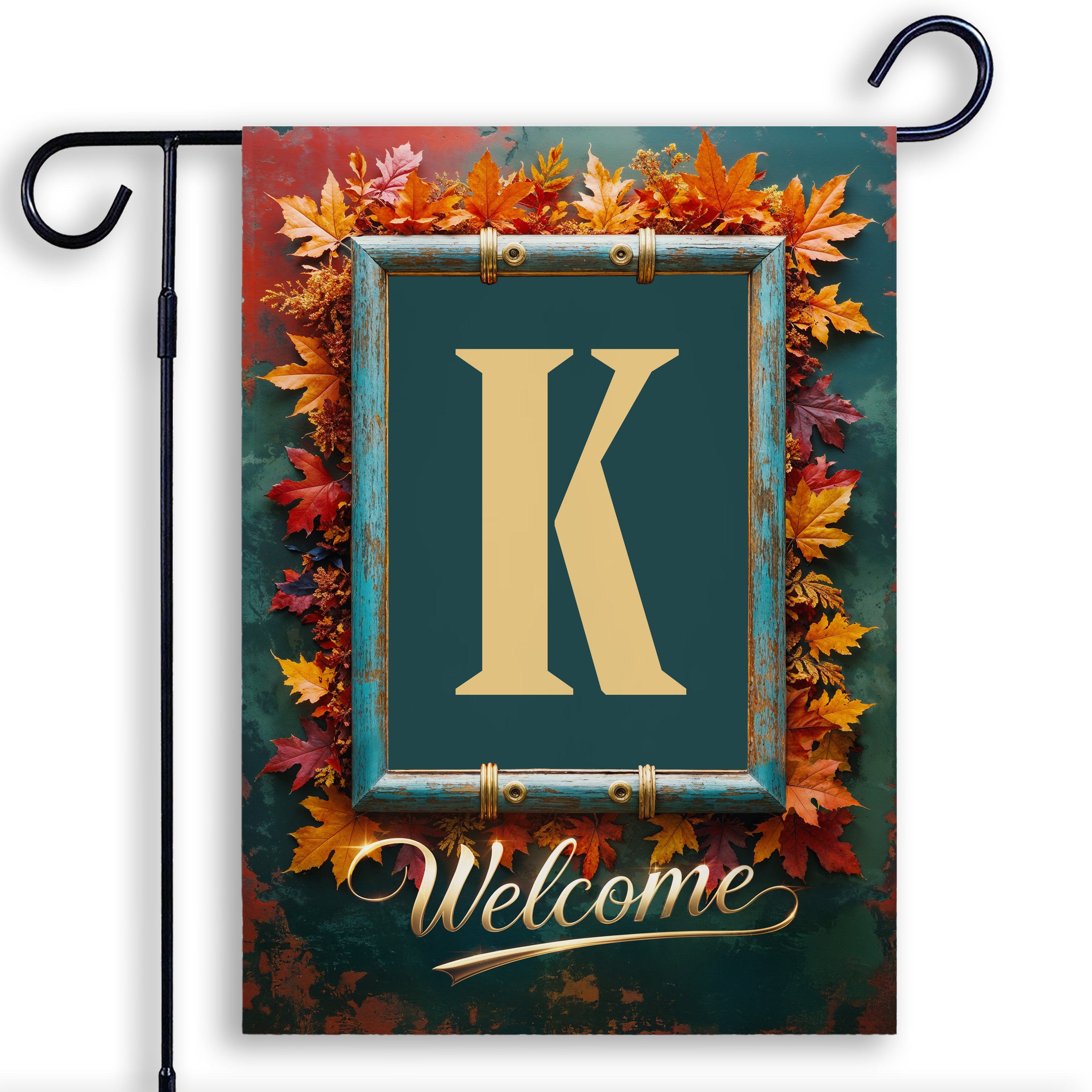 Fall, Welcome Fall, Monogram, Garden Flag