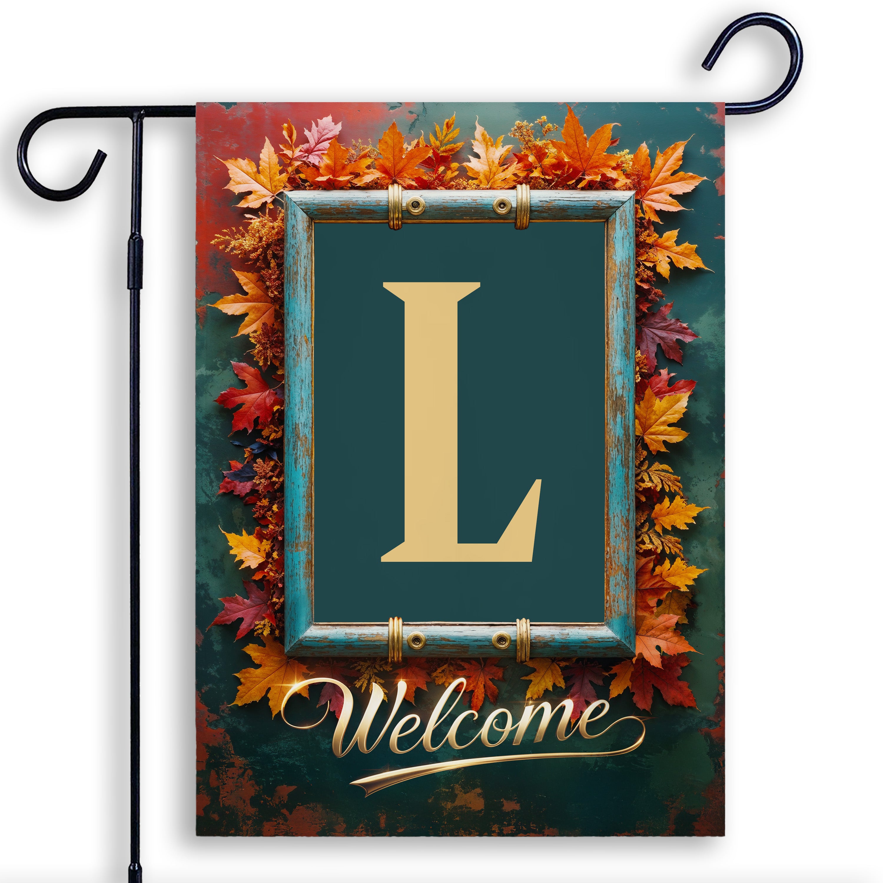 Fall, Welcome Fall, Monogram, Garden Flag