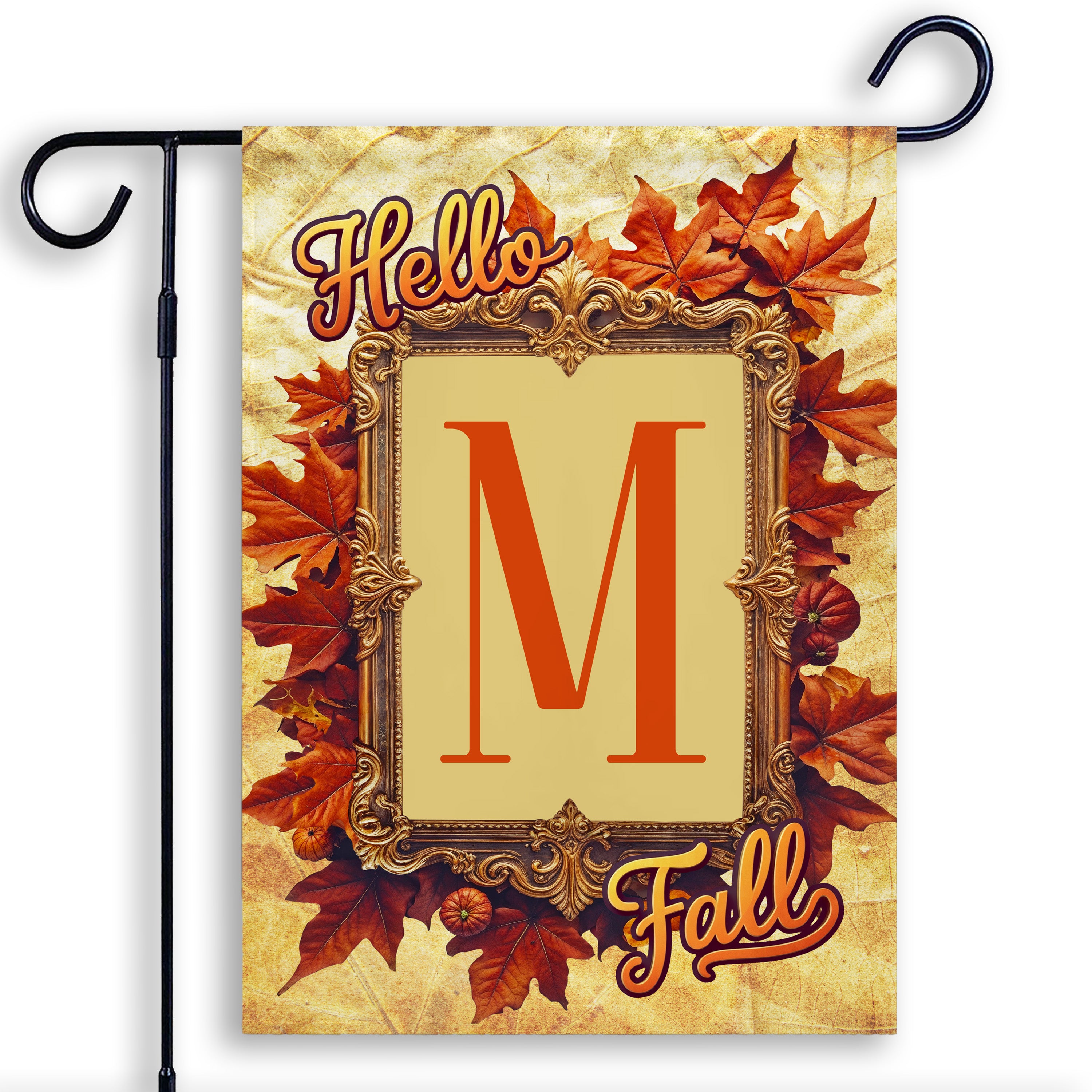 Fall, Hello Fall, Monogram, Garden Flag