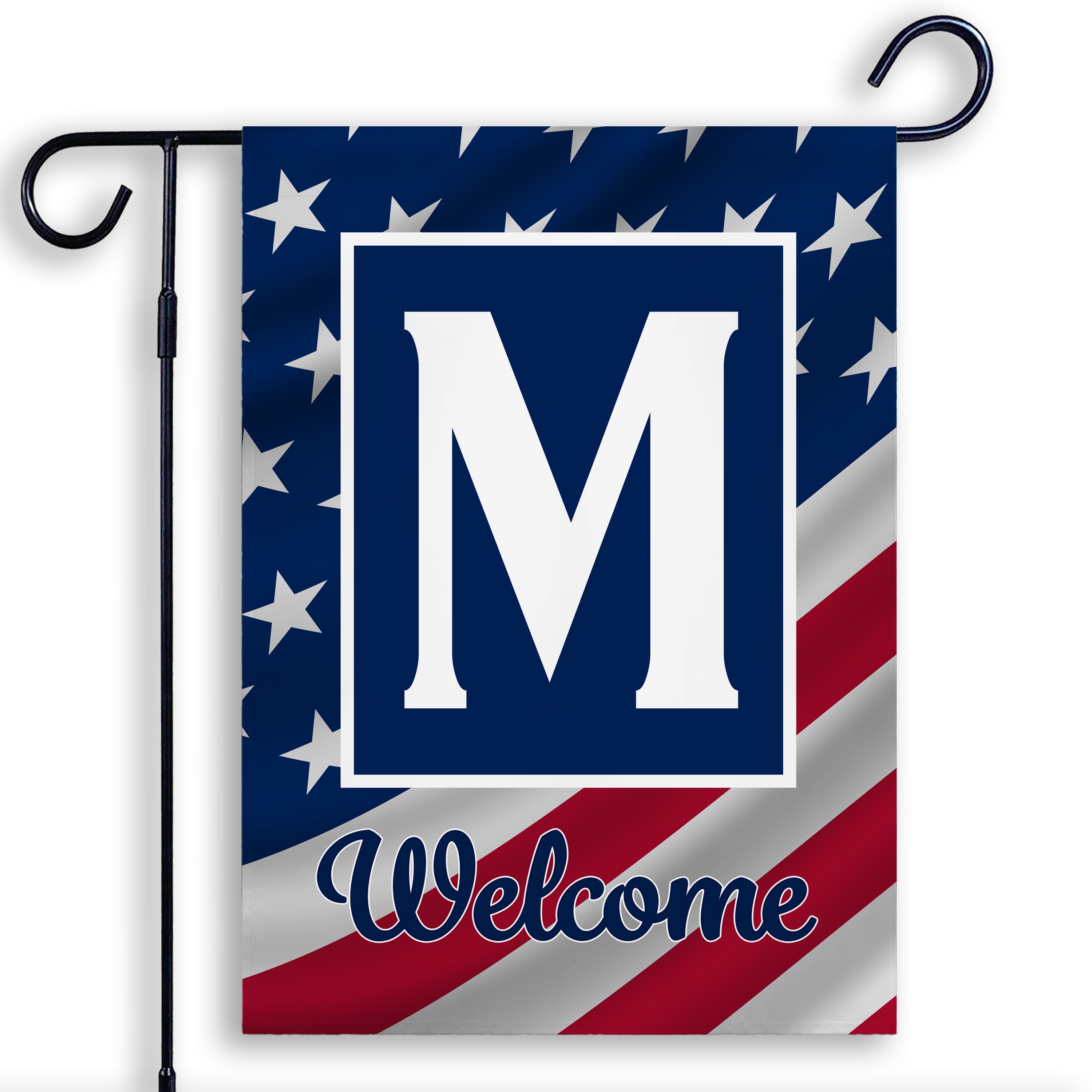 Patriotic, Old Glory,  Monogram, Garden Flag