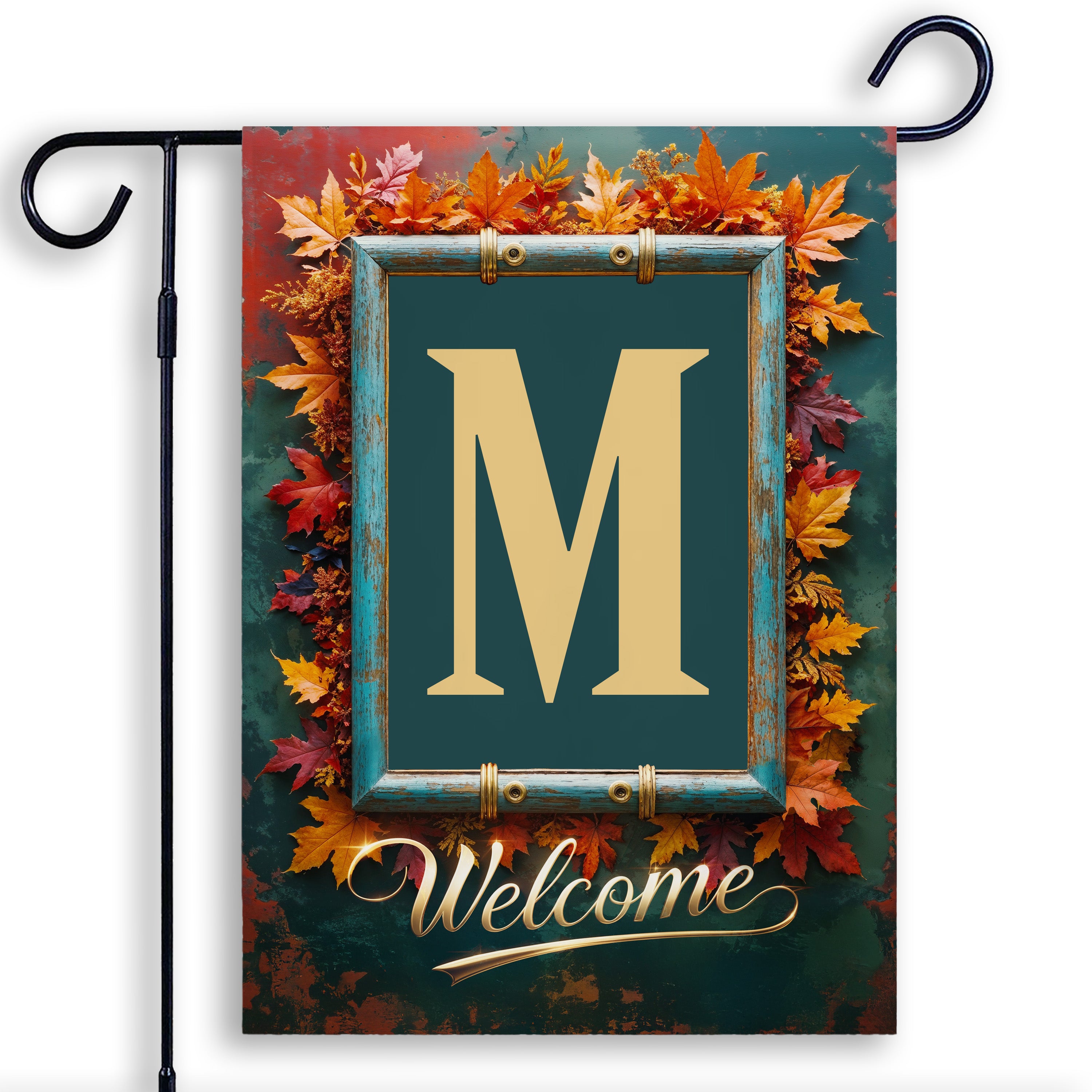 Fall, Welcome Fall, Monogram, Garden Flag
