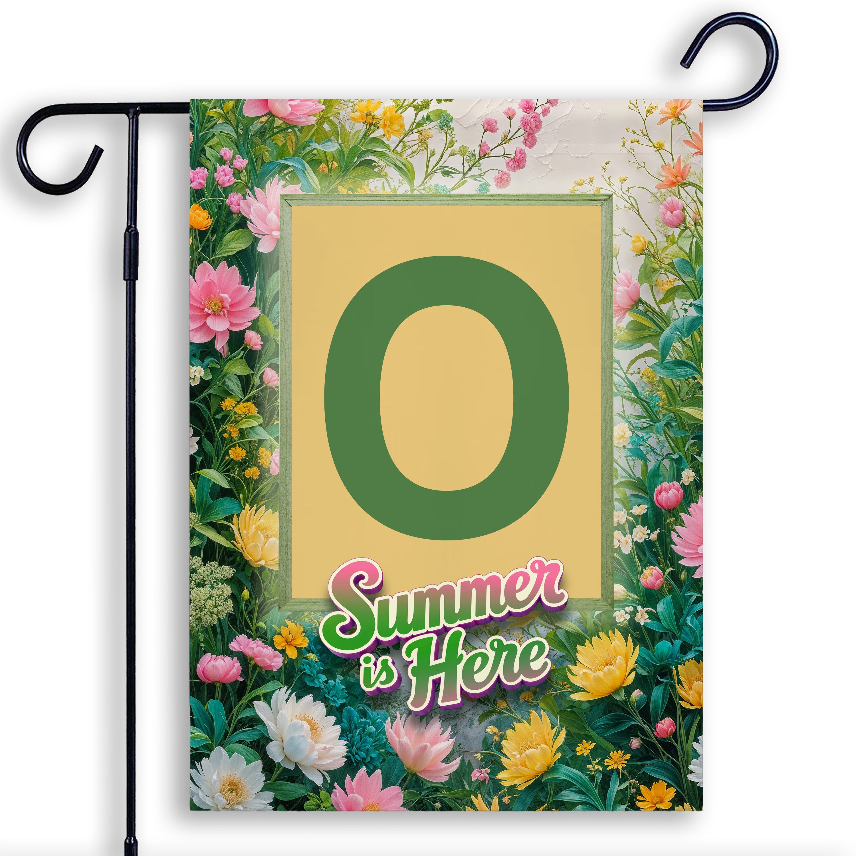 Summer, Summer is Here,  Monogram, Garden Flag