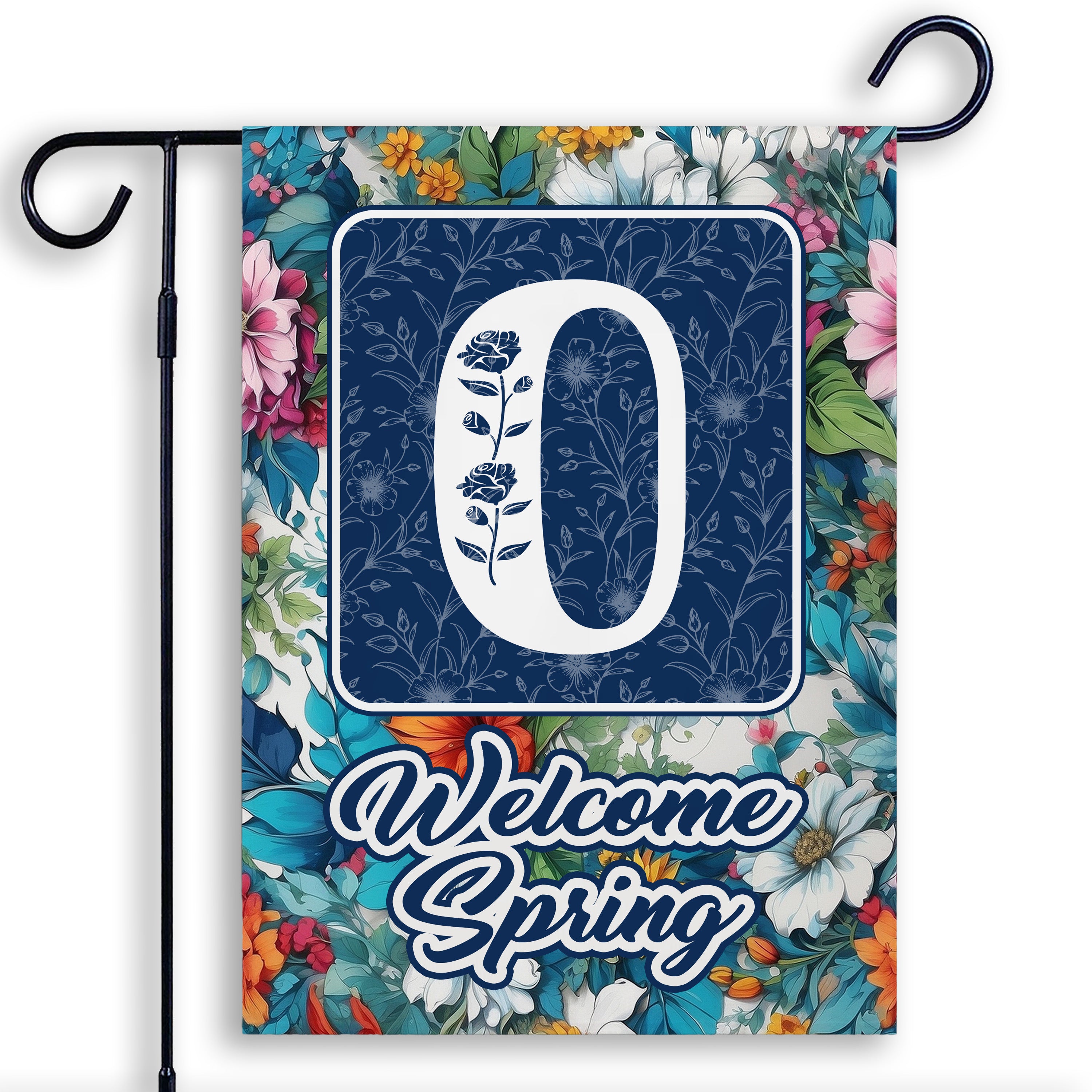 Spring, Welcome Spring,  Monogram, Garden Flag