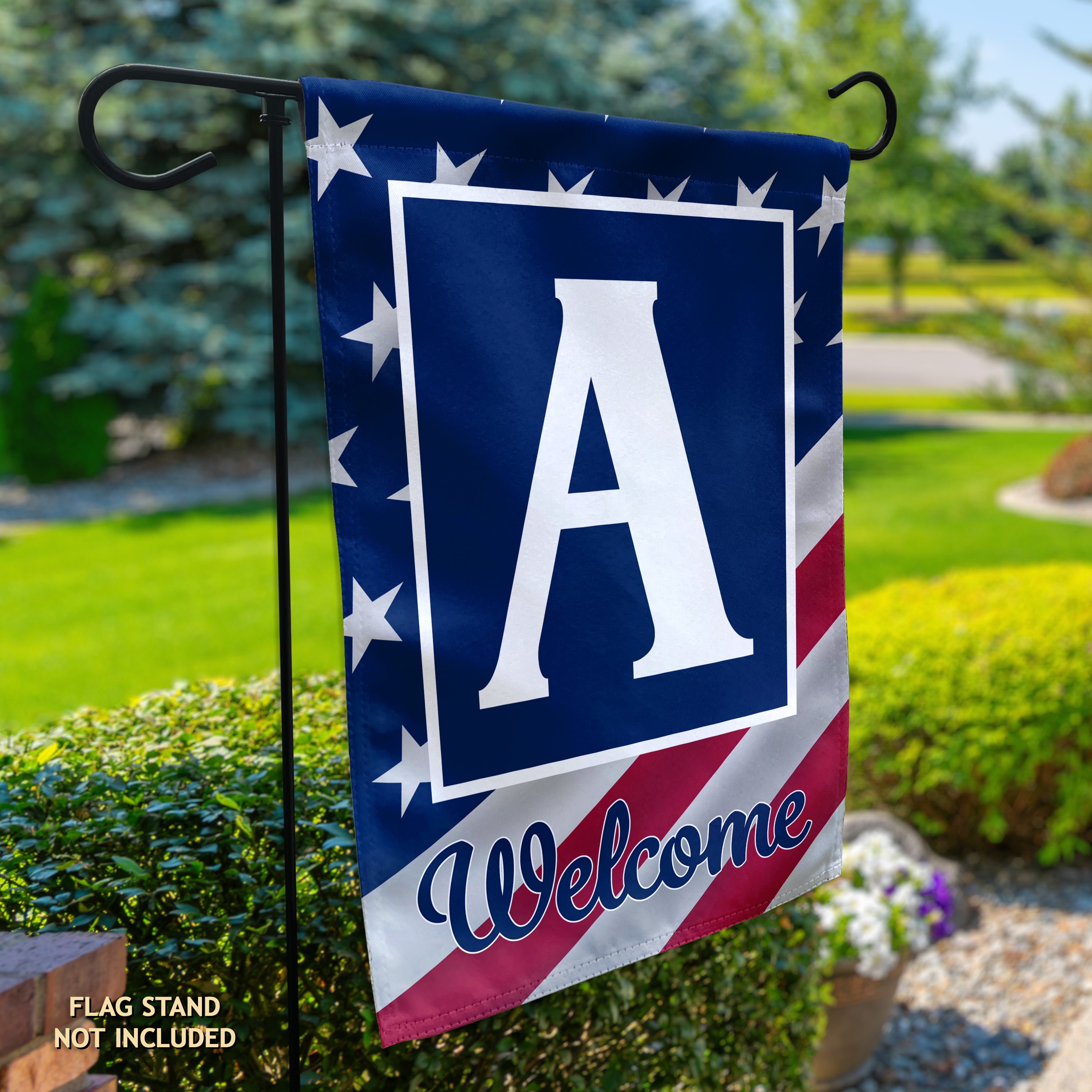 Patriotic, Old Glory,  Monogram, Garden Flag