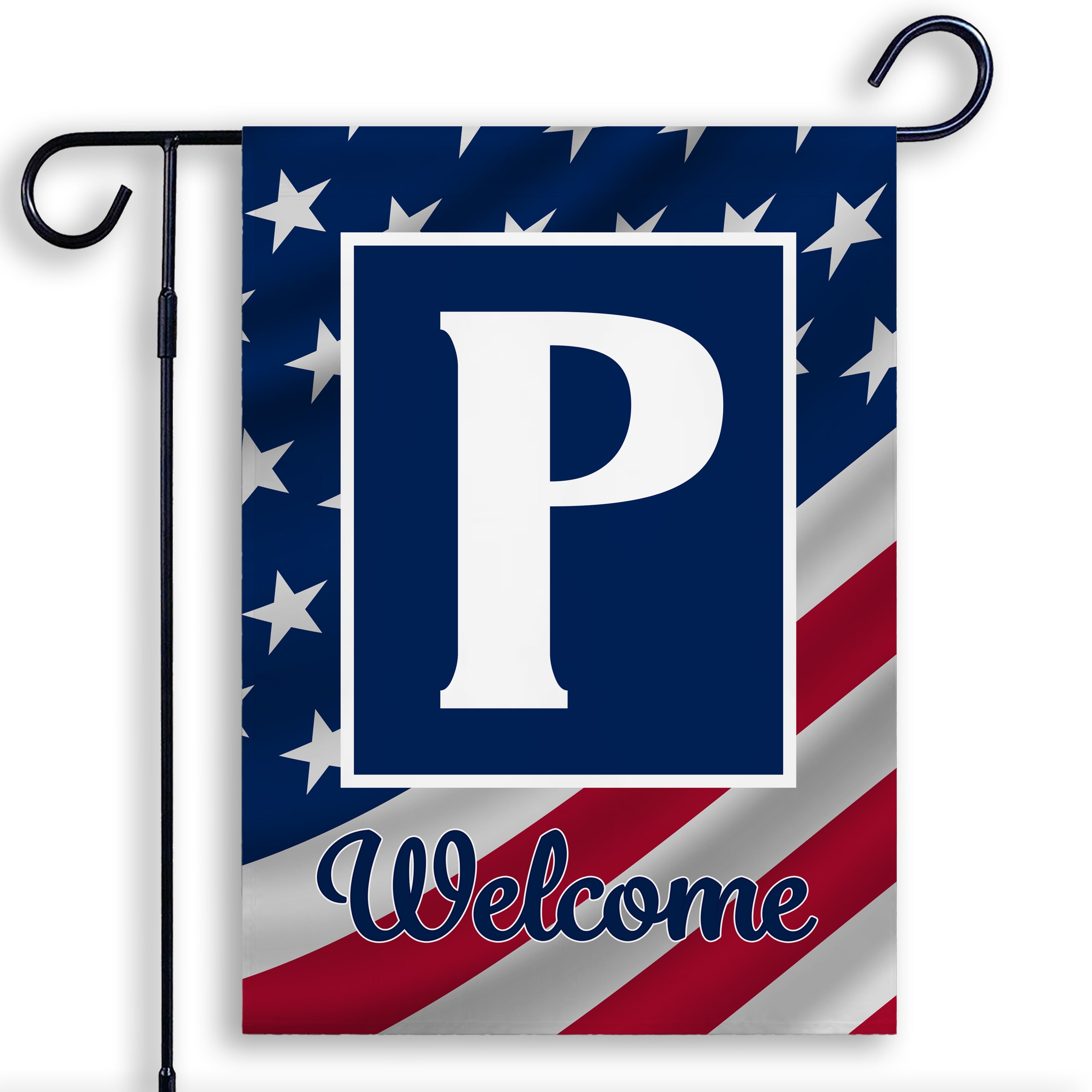 Patriotic, Old Glory,  Monogram, Garden Flag