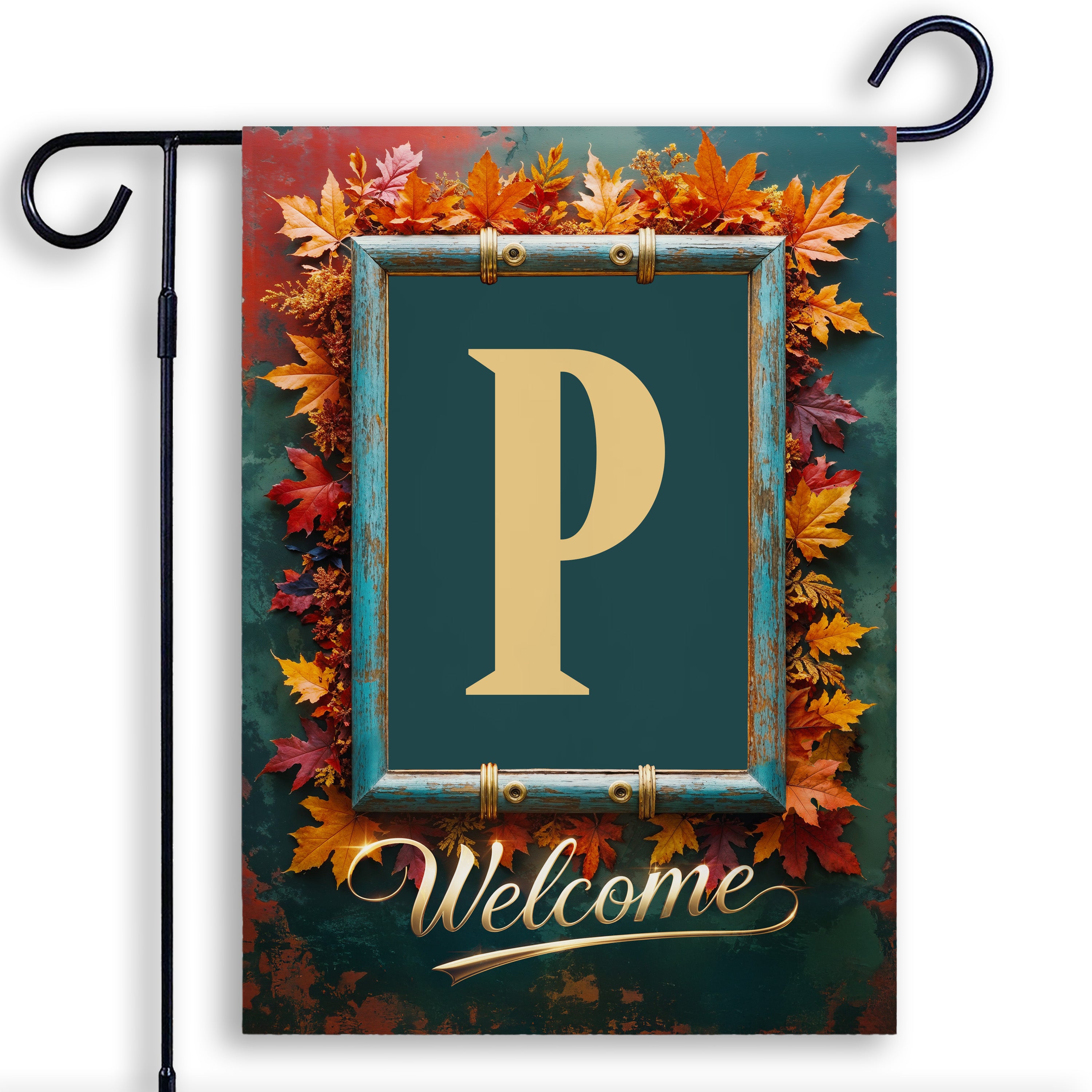 Fall, Welcome Fall, Monogram, Garden Flag