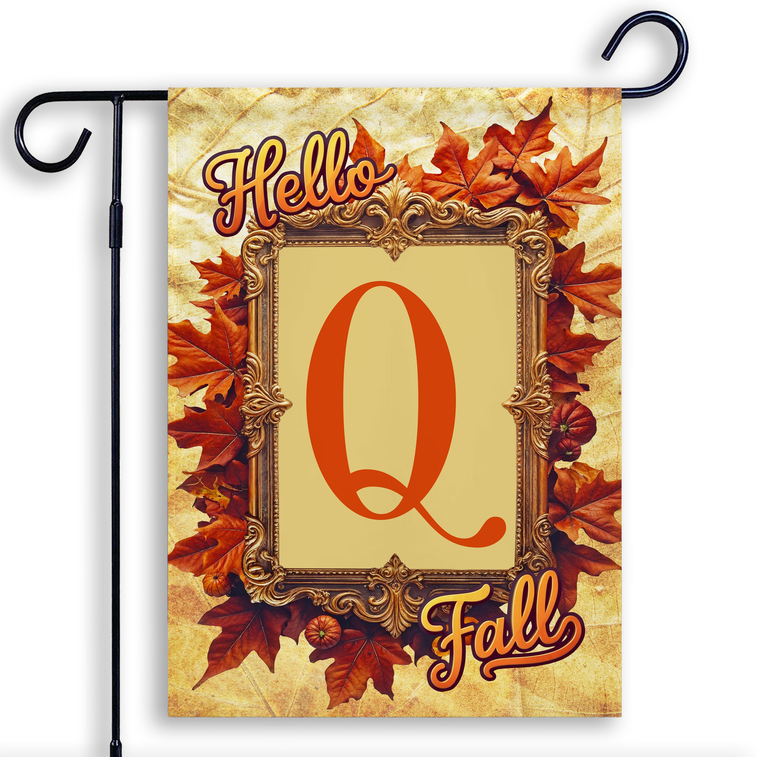Fall, Hello Fall, Monogram, Garden Flag
