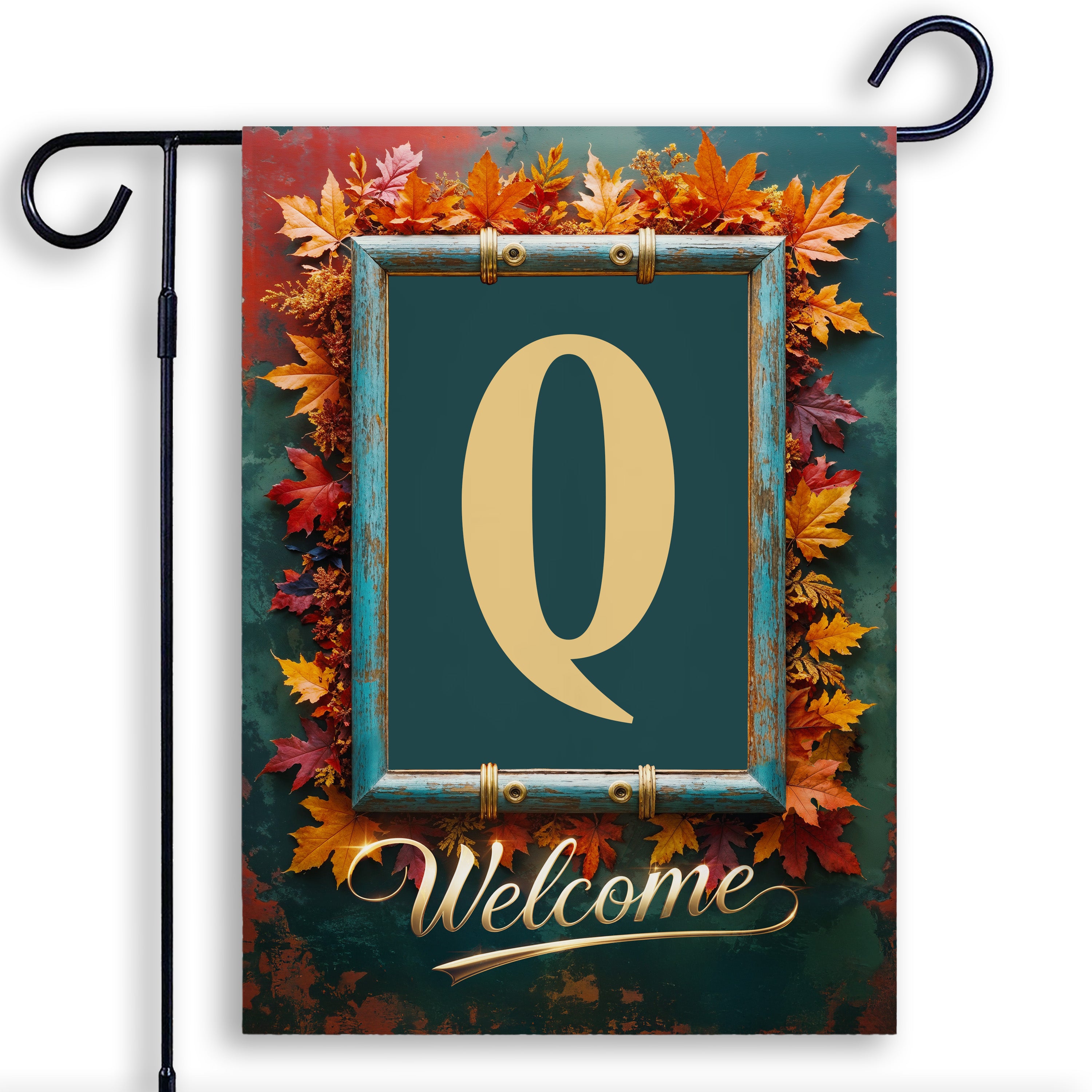 Fall, Welcome Fall, Monogram, Garden Flag