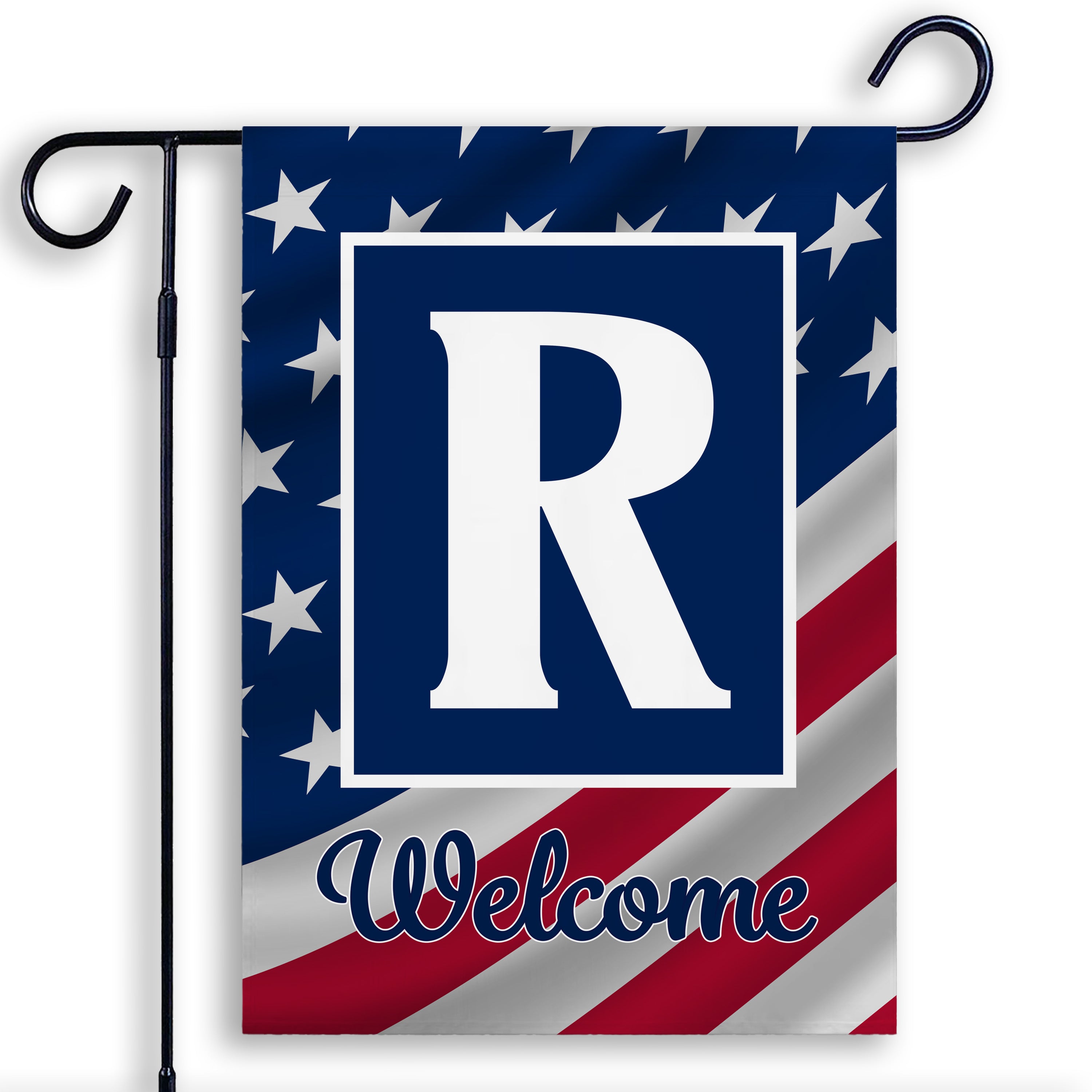 Patriotic, Old Glory,  Monogram, Garden Flag