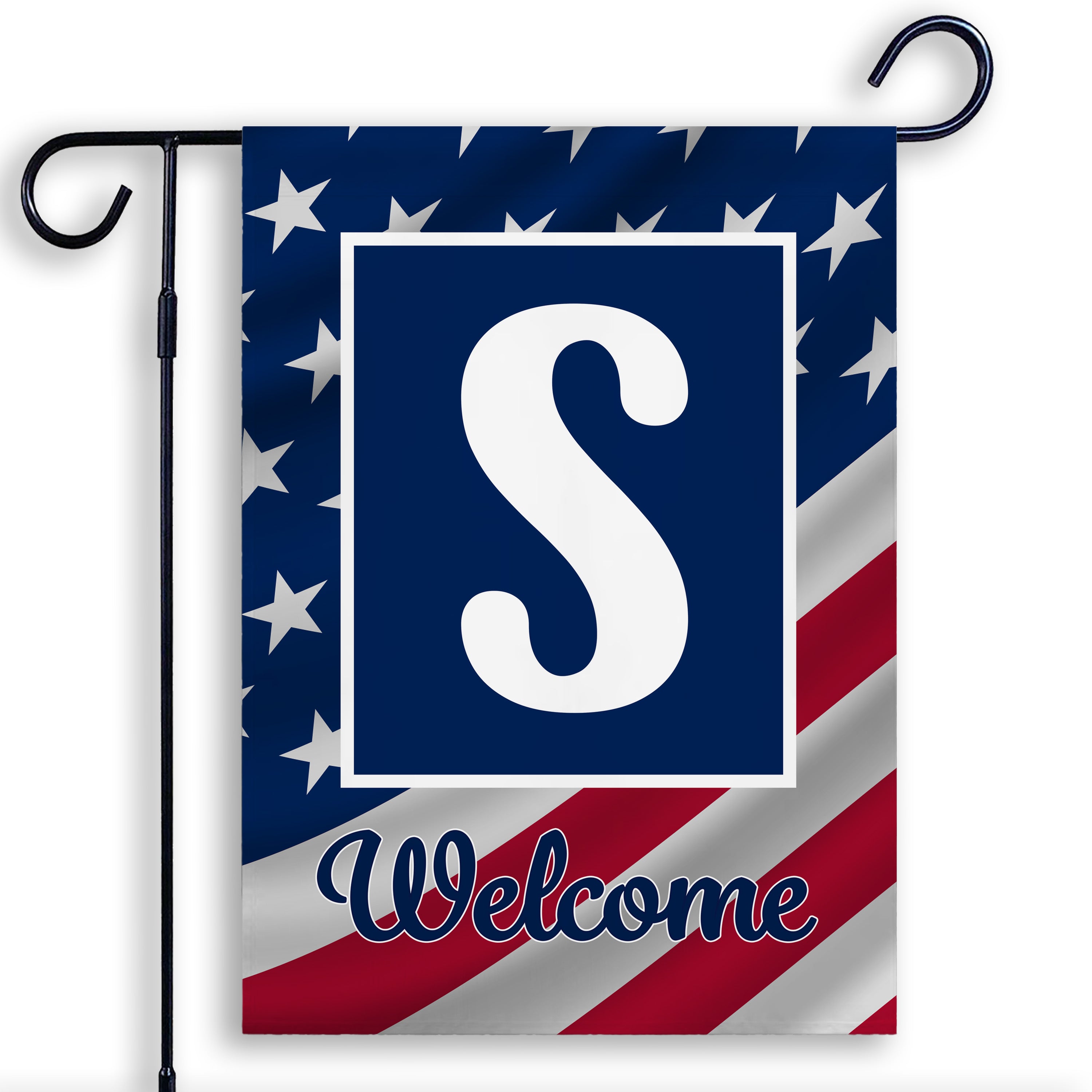 Patriotic, Old Glory,  Monogram, Garden Flag