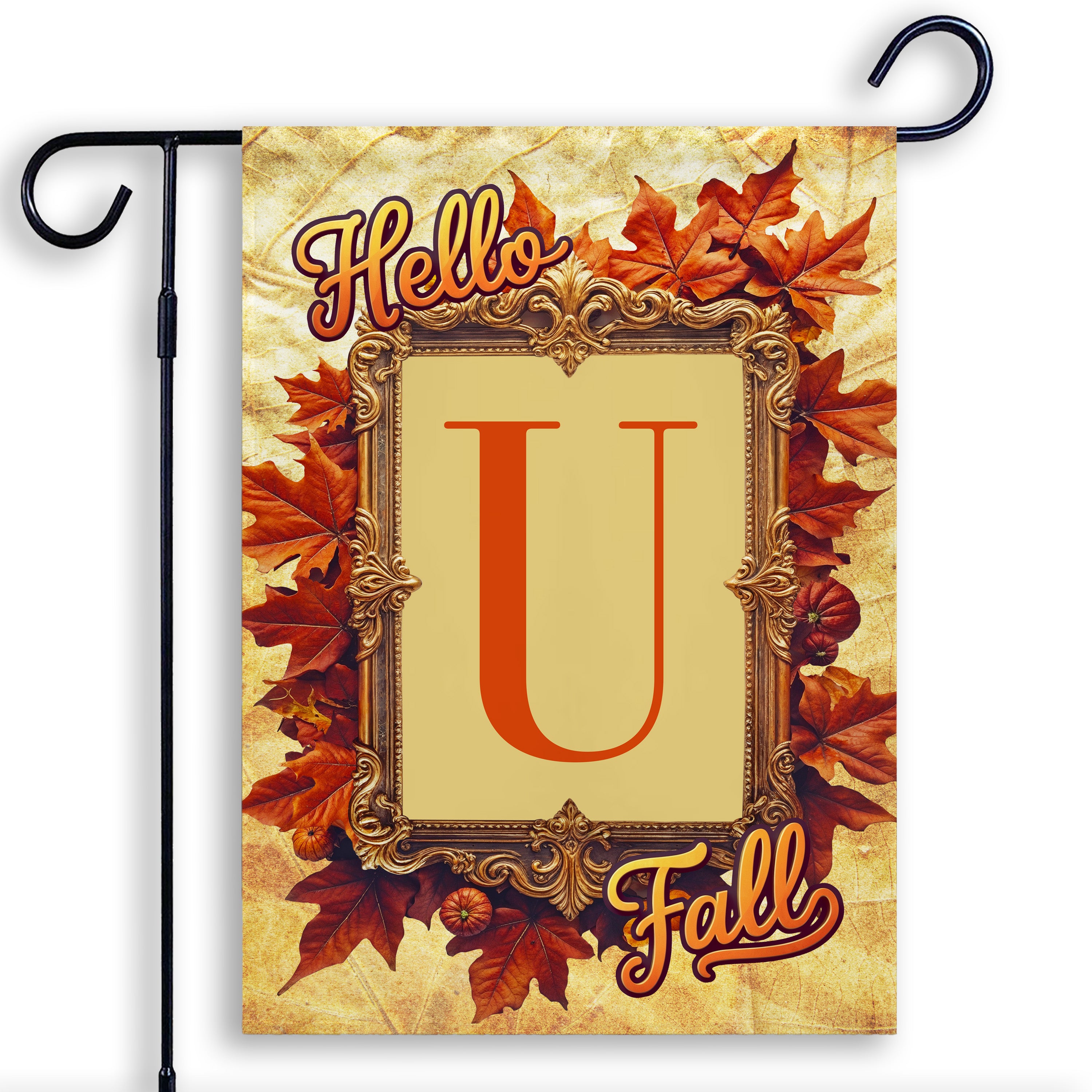 Fall, Hello Fall, Monogram, Garden Flag
