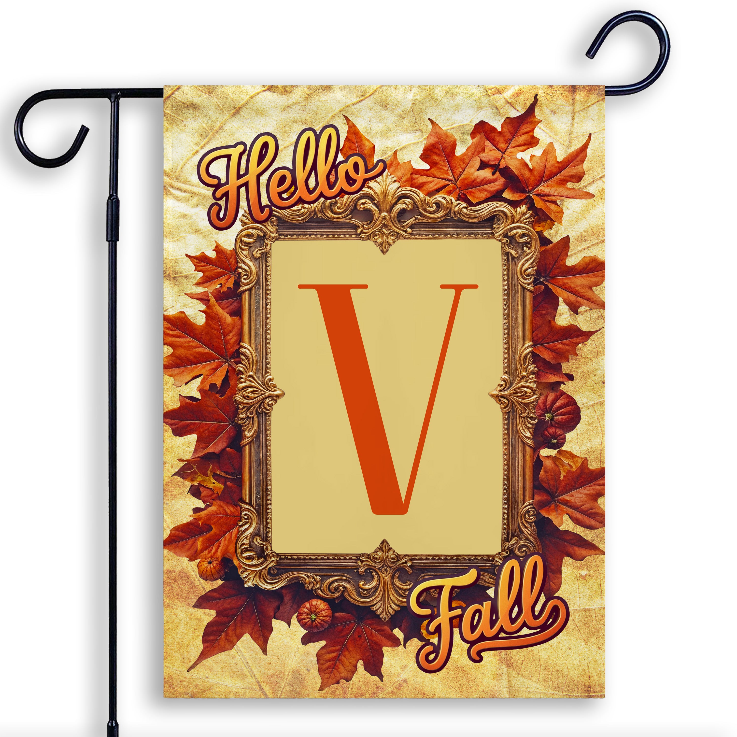 Fall, Hello Fall, Monogram, Garden Flag