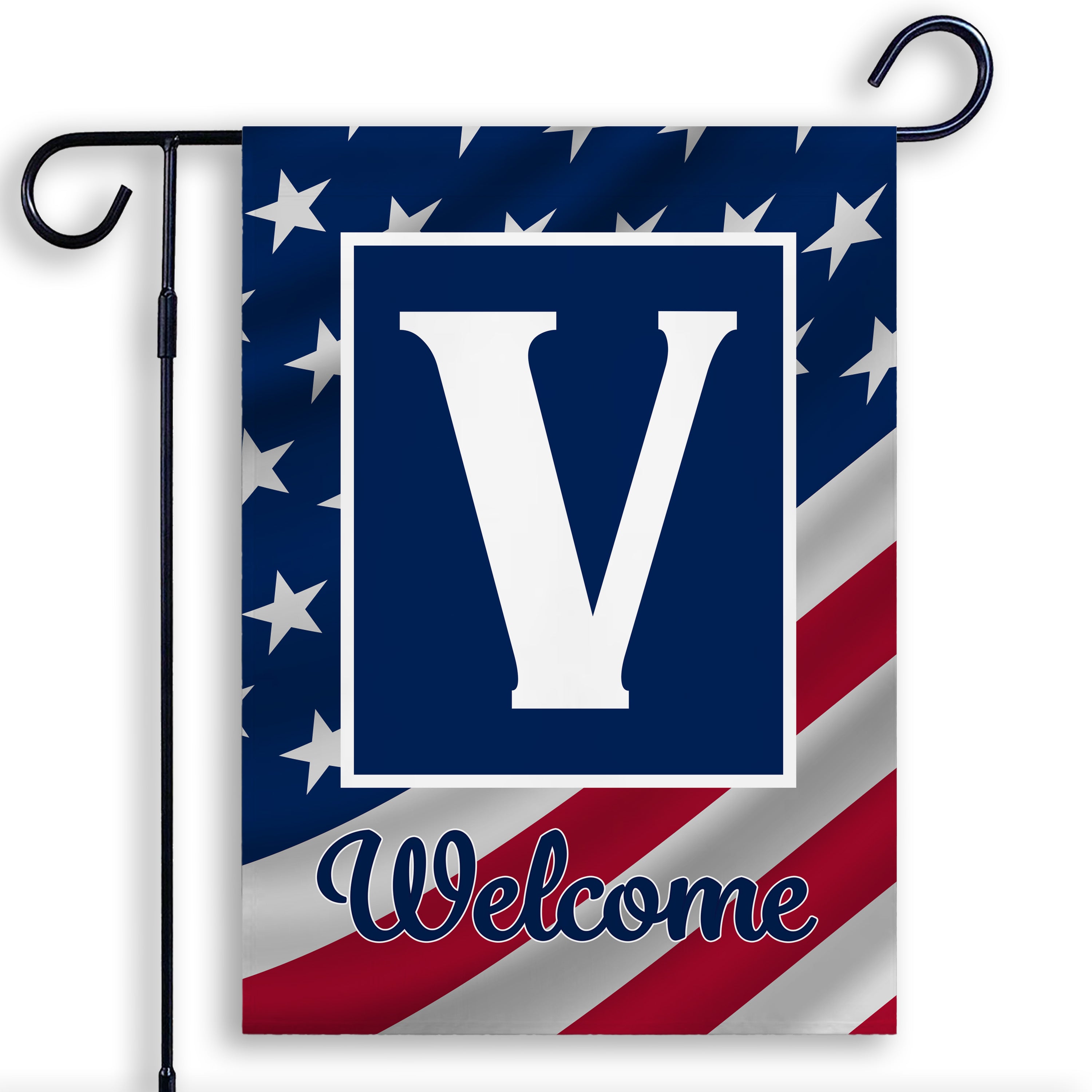 Patriotic, Old Glory,  Monogram, Garden Flag