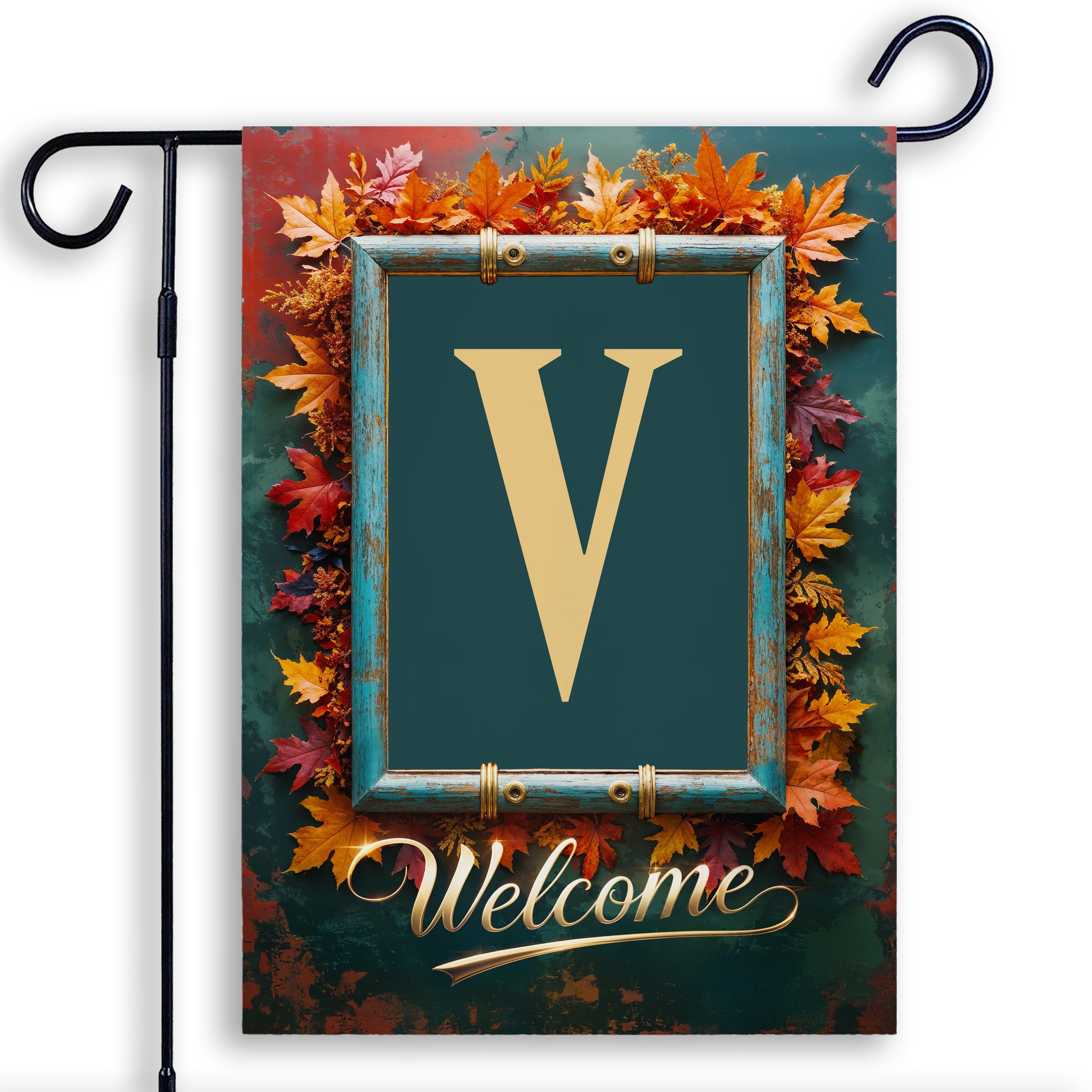 Fall, Welcome Fall, Monogram, Garden Flag