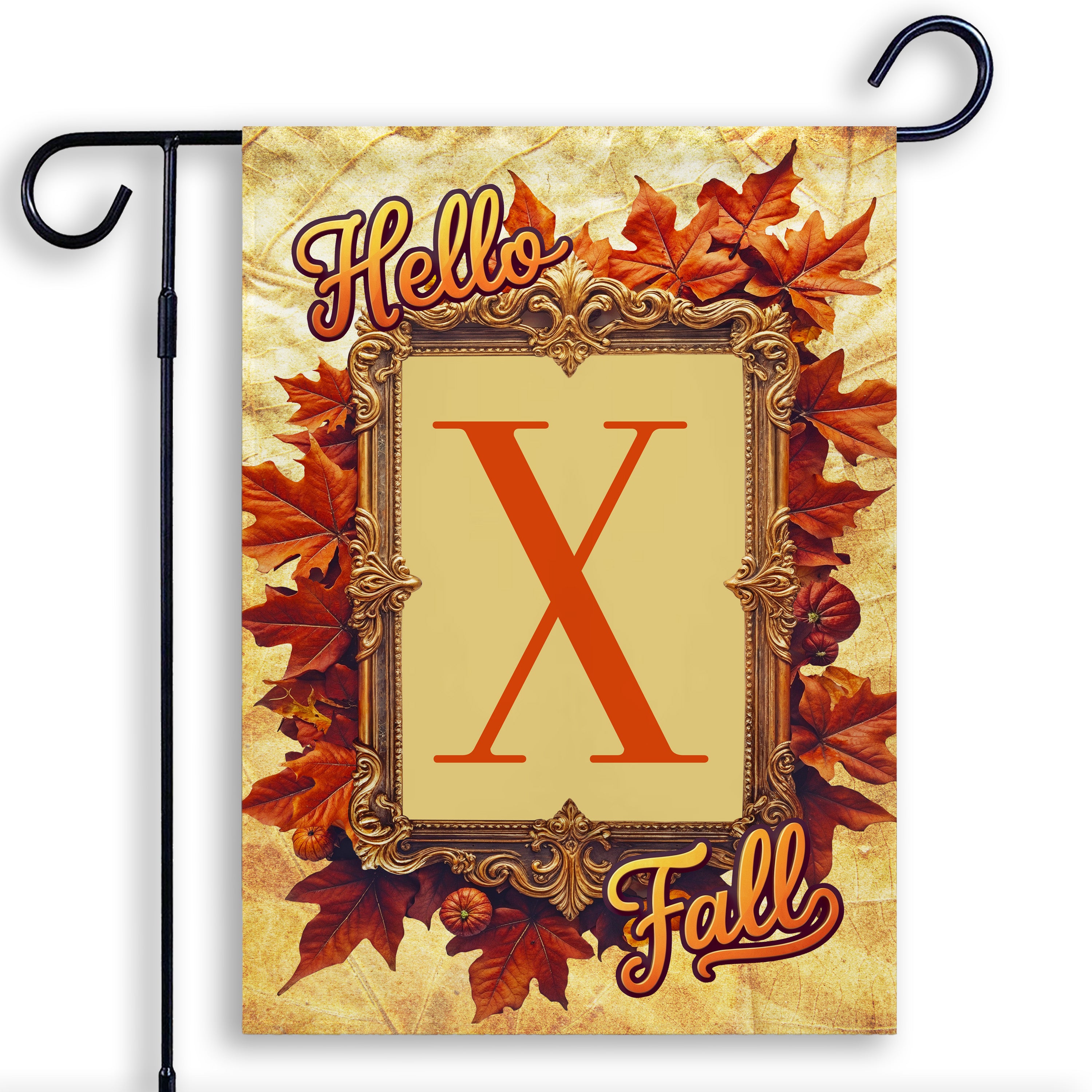 Fall, Hello Fall, Monogram, Garden Flag