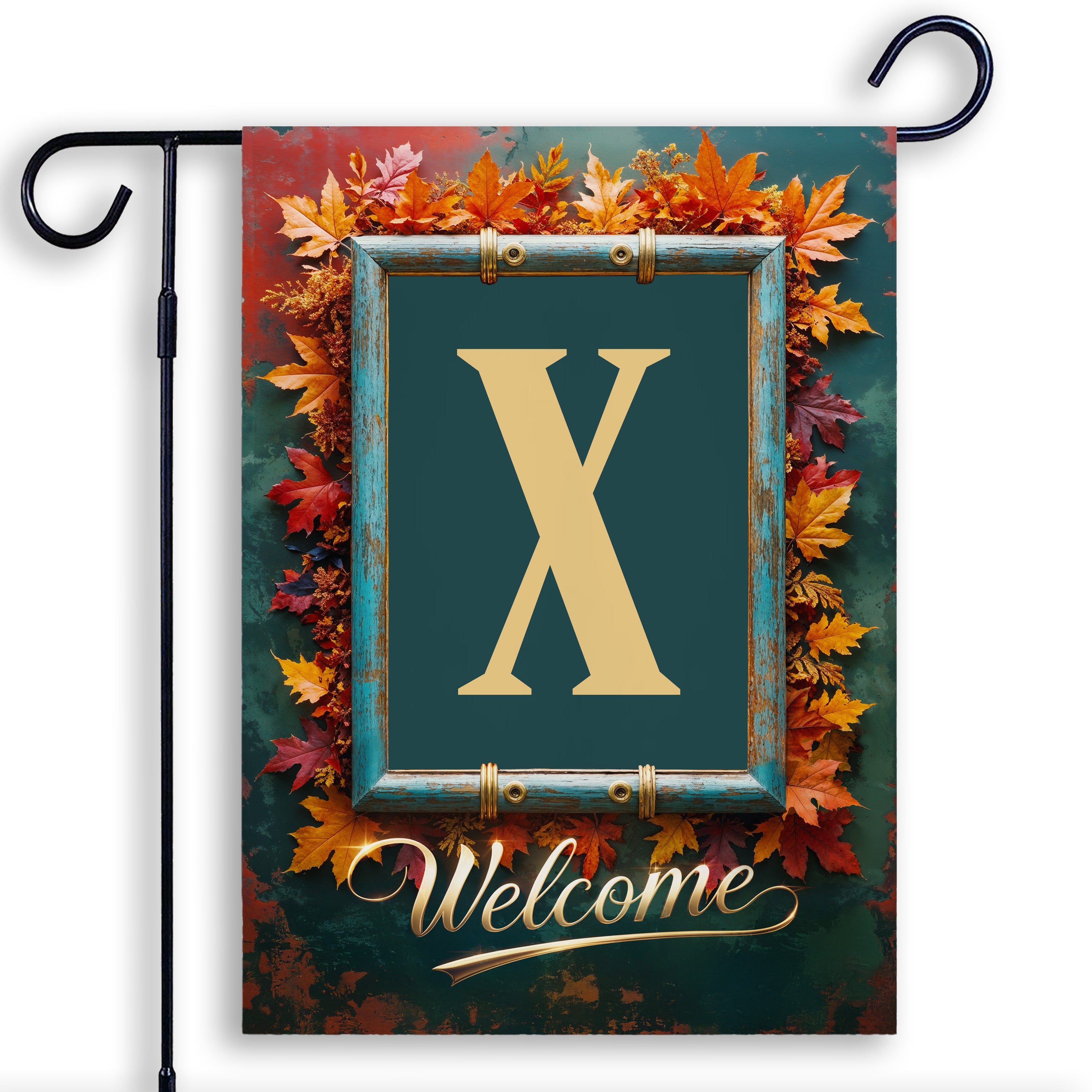 Fall, Welcome Fall, Monogram, Garden Flag