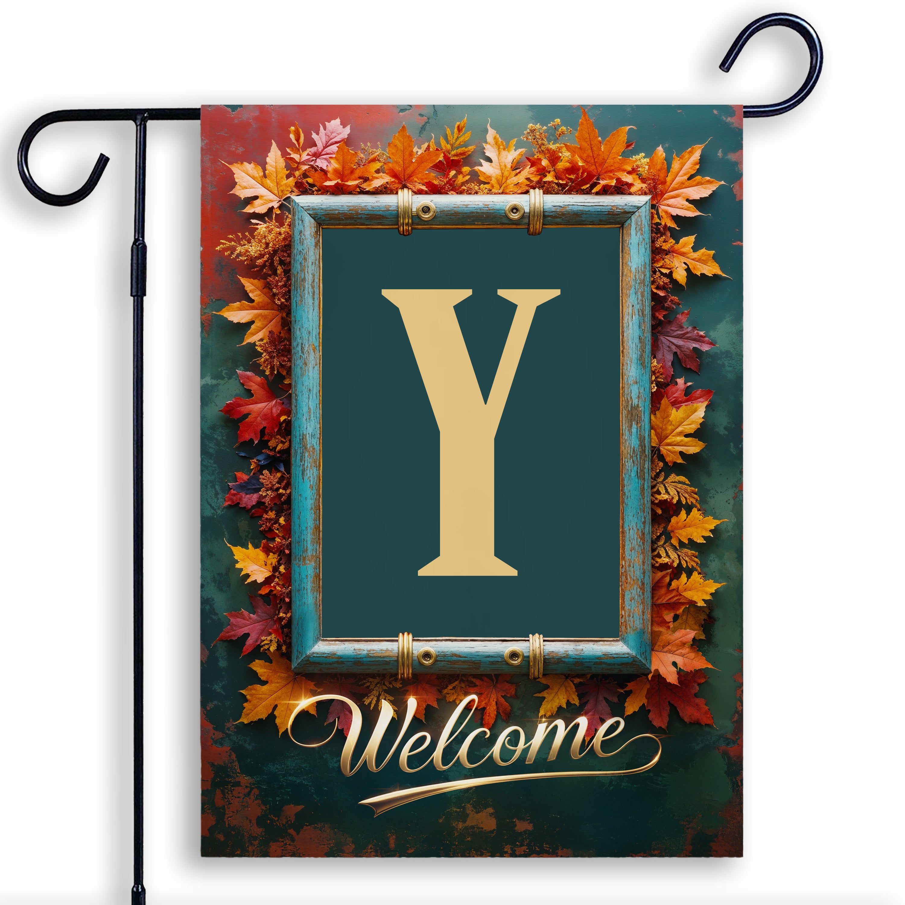 Fall, Welcome Fall, Monogram, Garden Flag