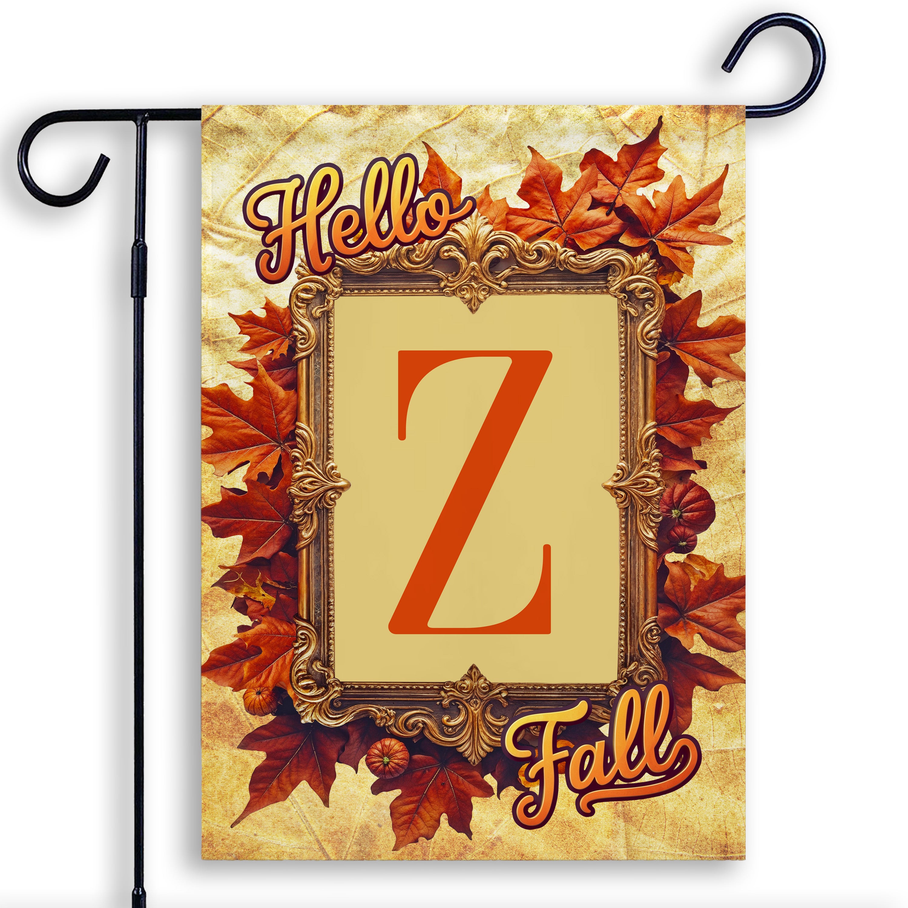 Fall, Hello Fall, Monogram, Garden Flag