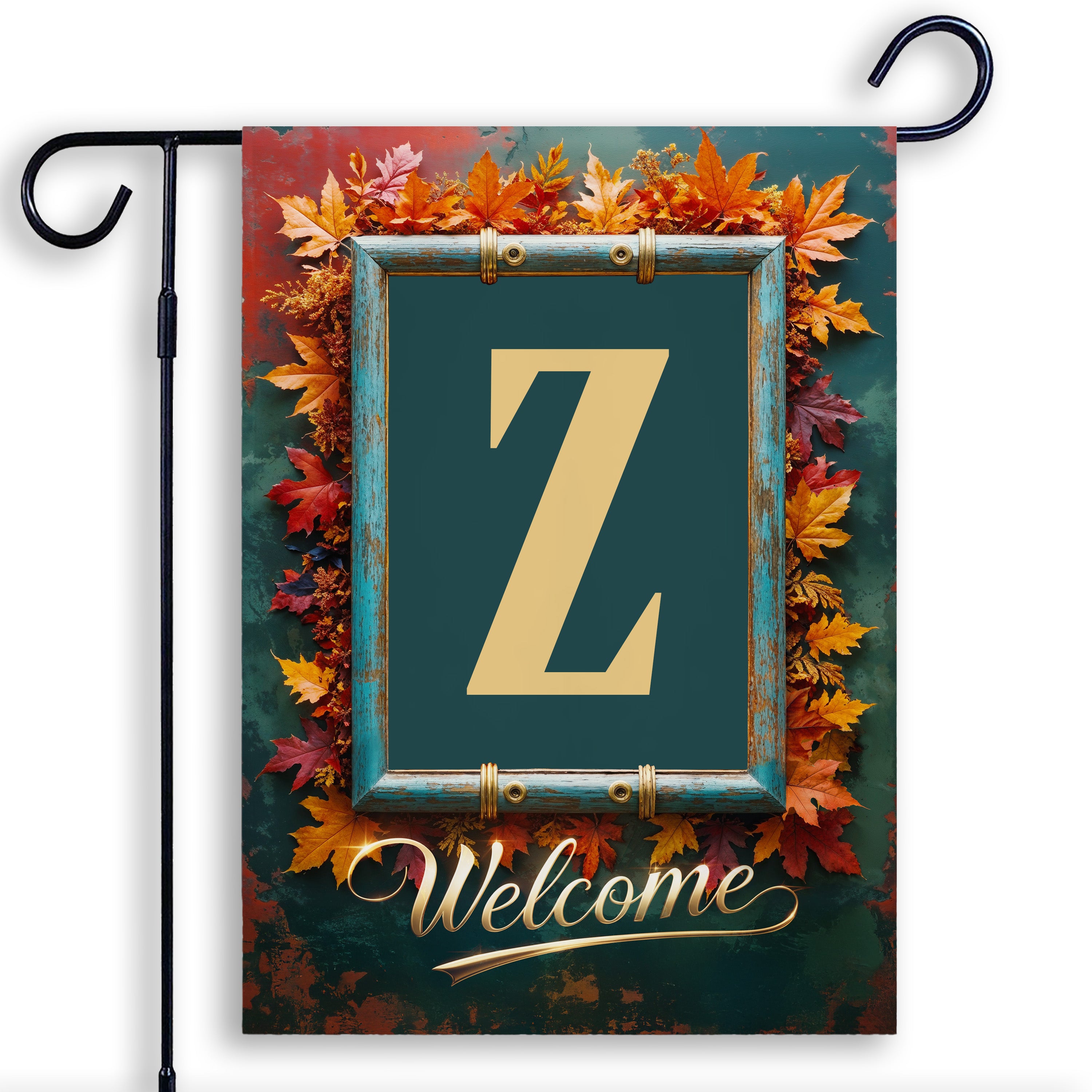 Fall, Welcome Fall, Monogram, Garden Flag