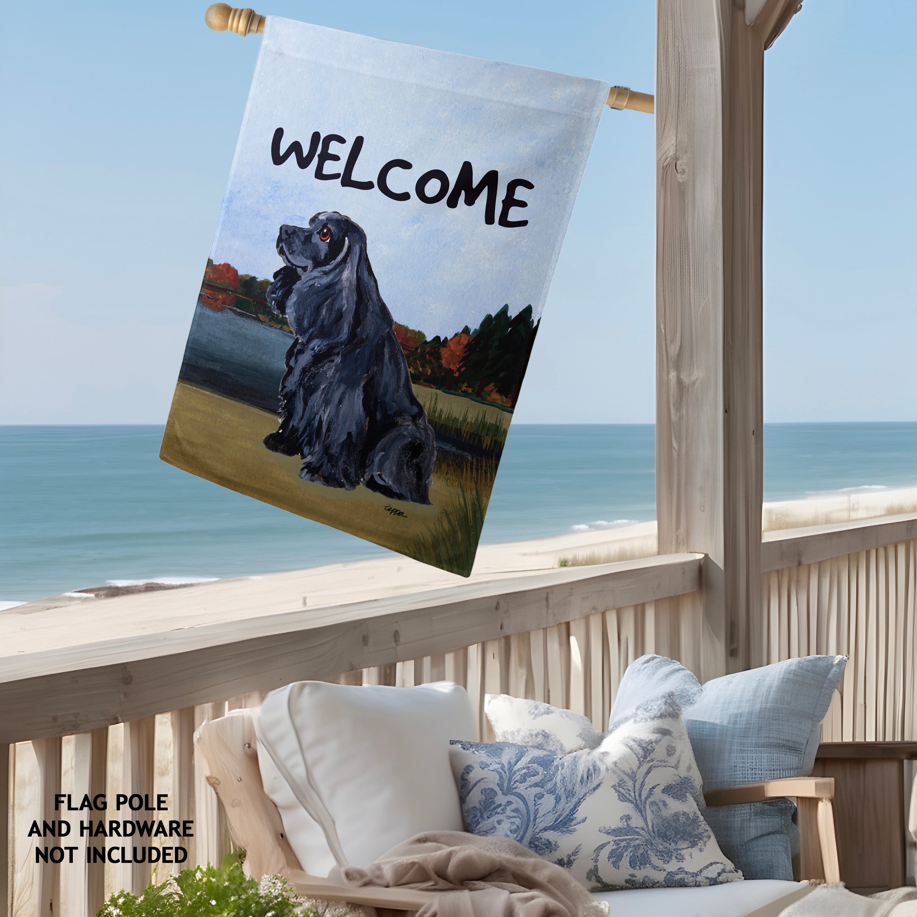American Cocker Spaniel House Flag