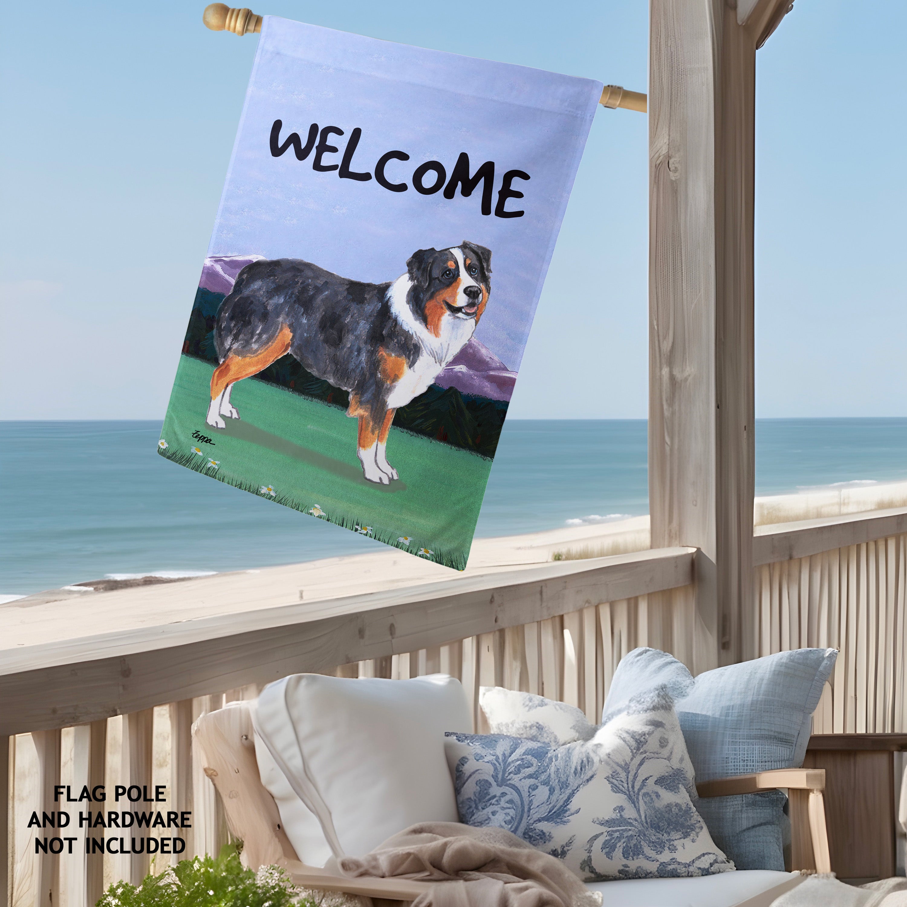 Australian Shepherd House Flag