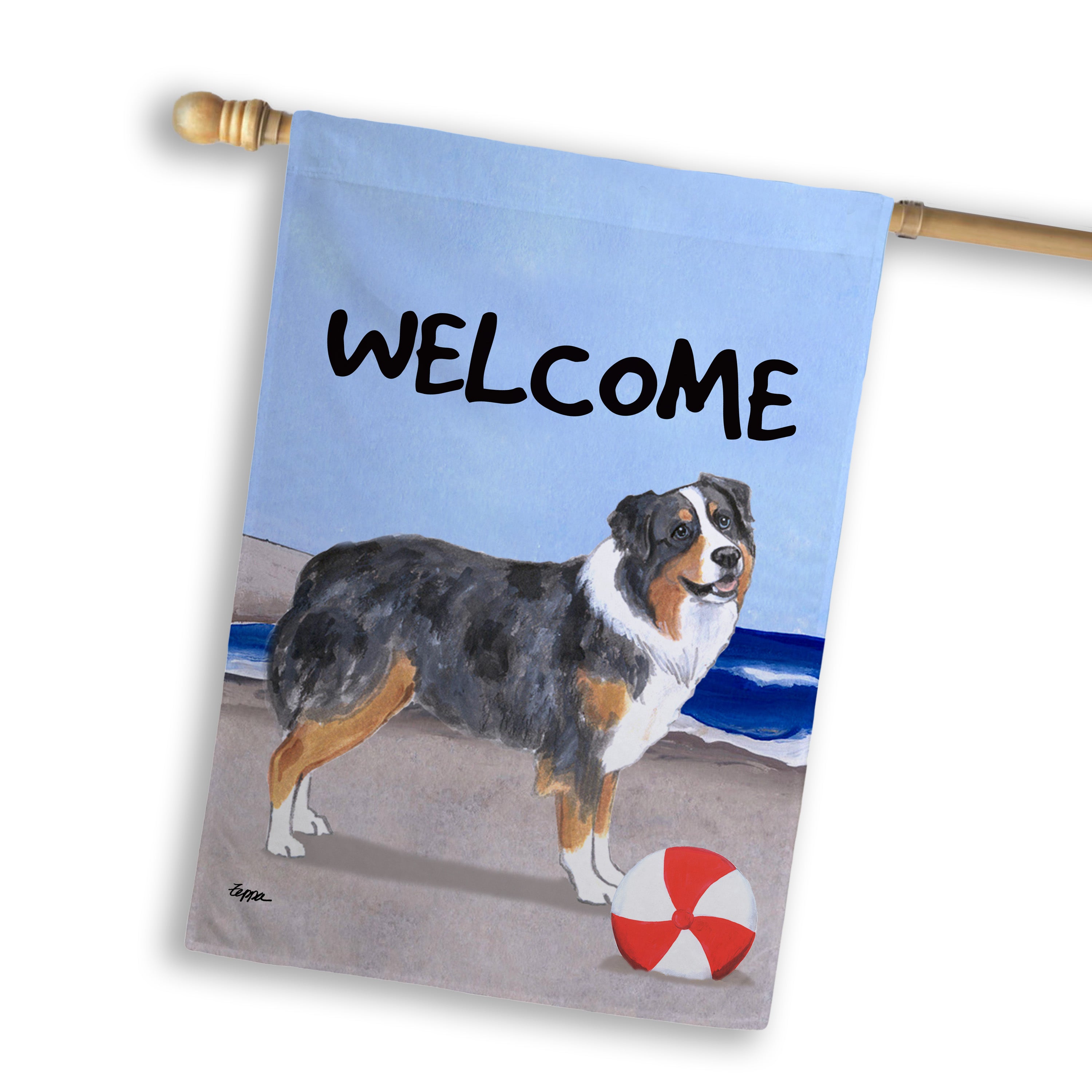 Australian Shepherd House Flag