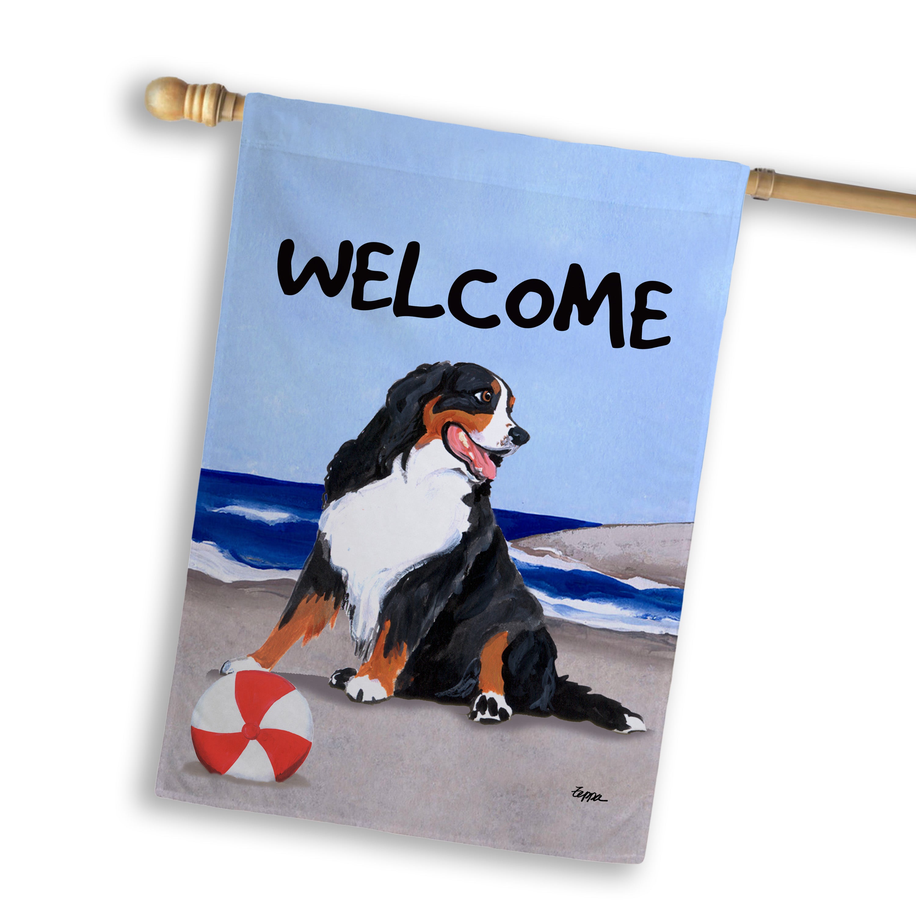 Bernese Mountain Dog House Flag