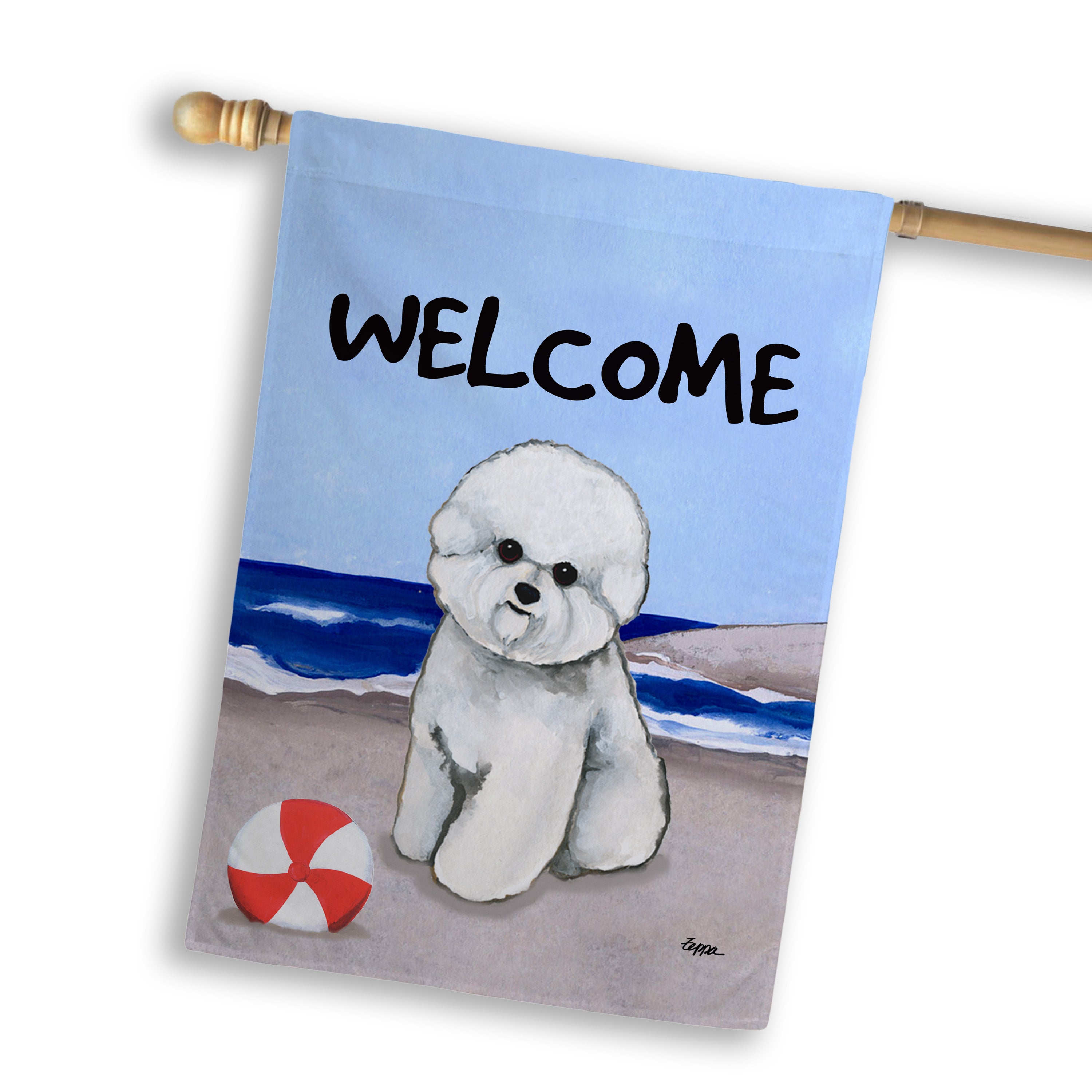 Bichon Frise House Flag