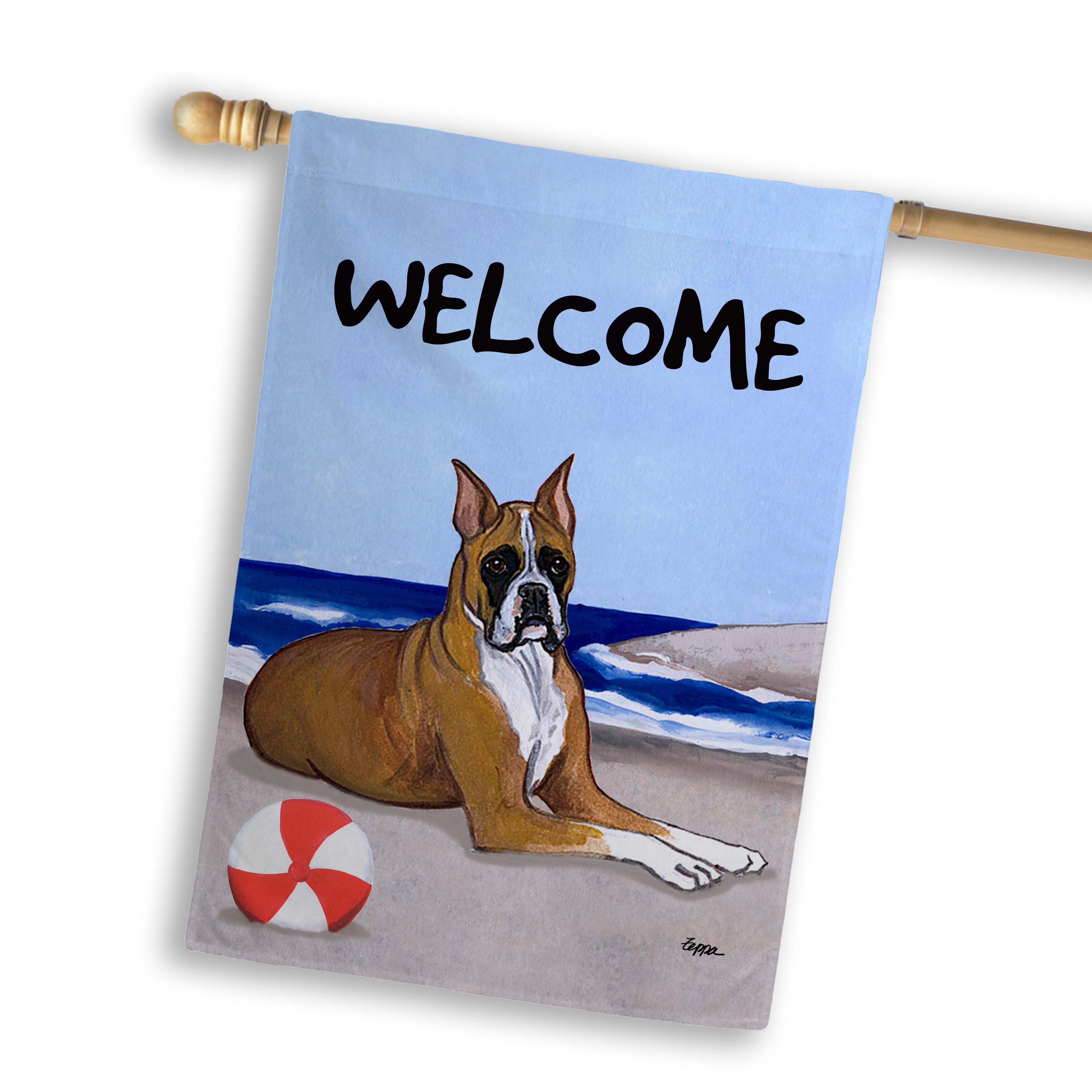 Boxer Lying House Flag