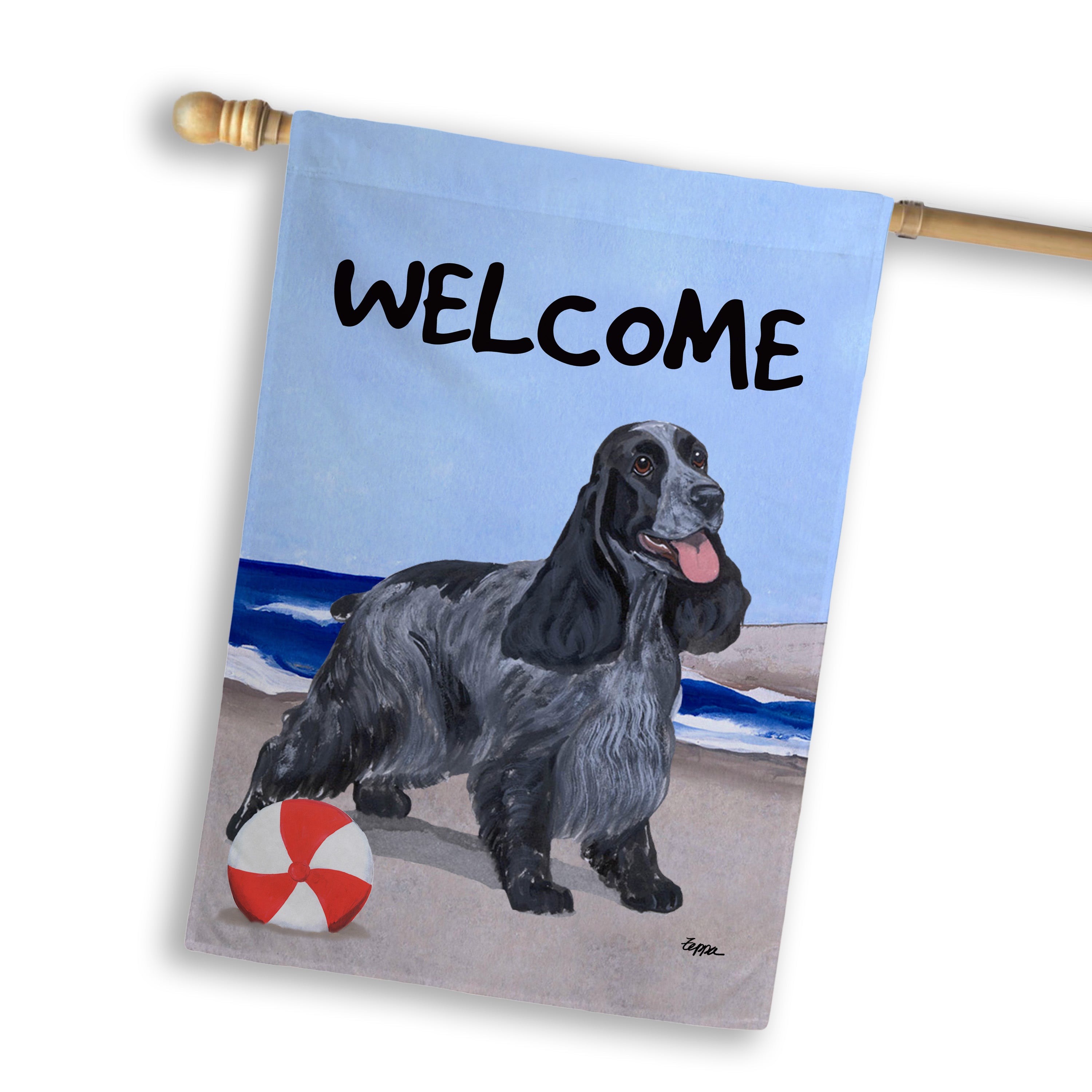 English Cocker Spaniel  House Flag