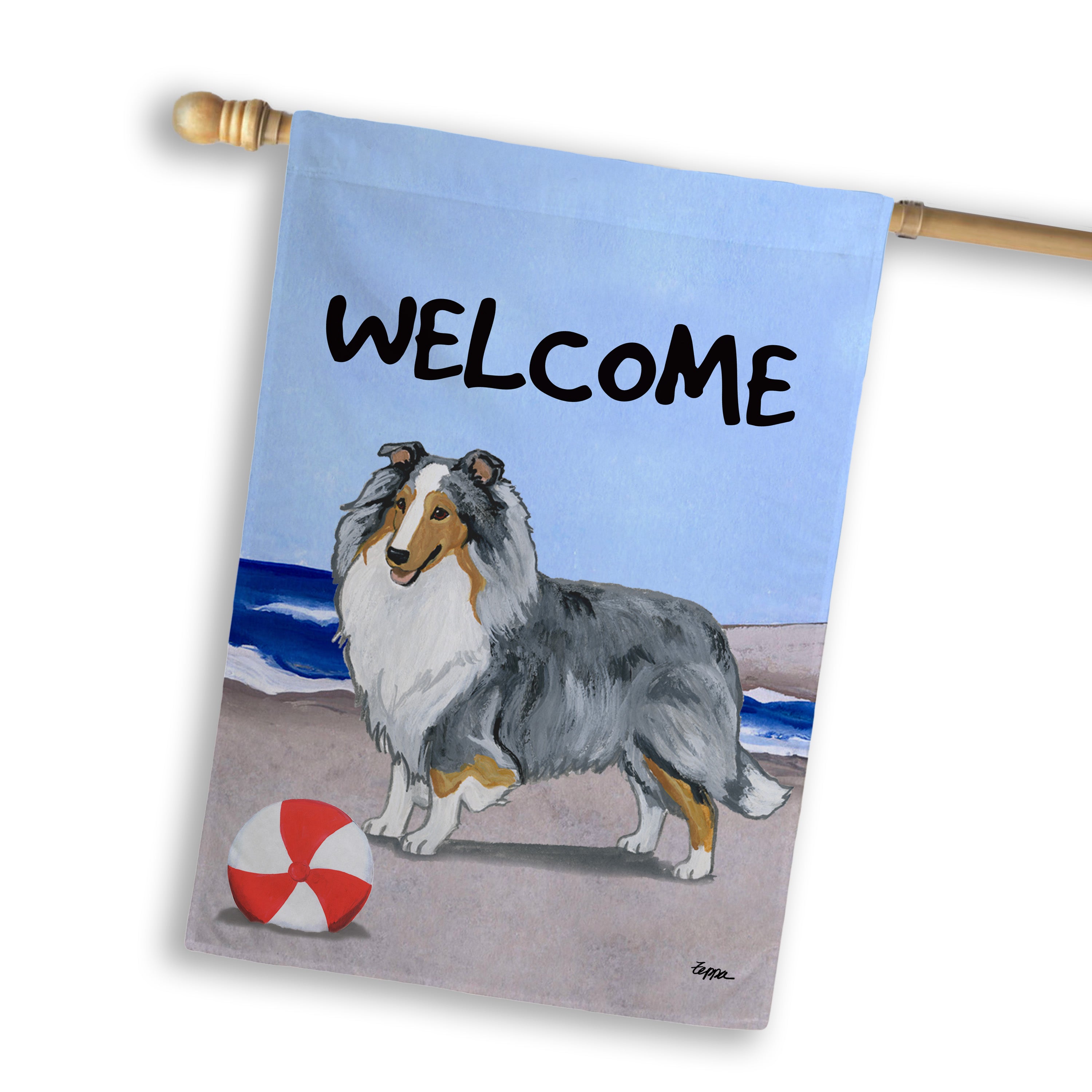 Shetland Sheepdog House Flag