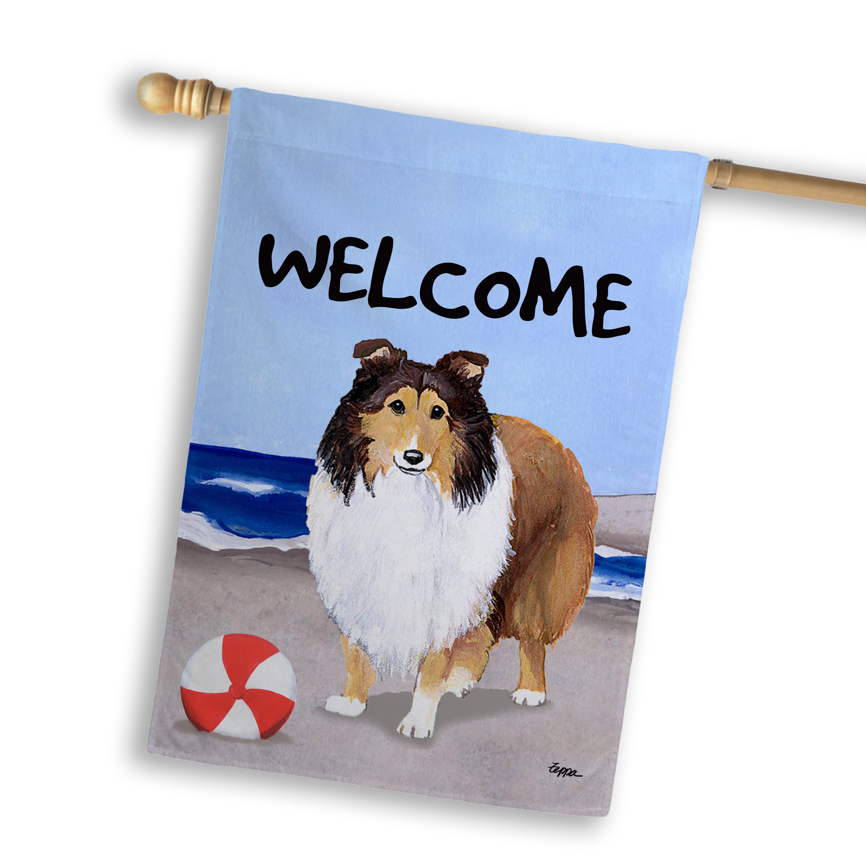 Shetland Sheepdog House Flag