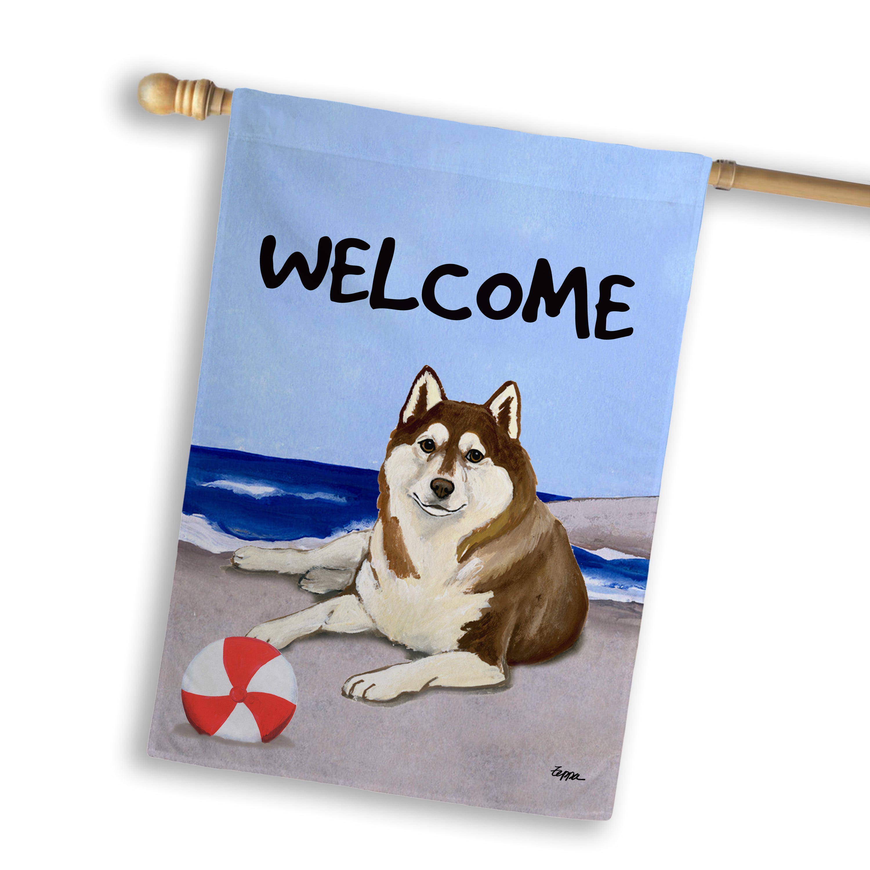 Siberian Husky House Flag