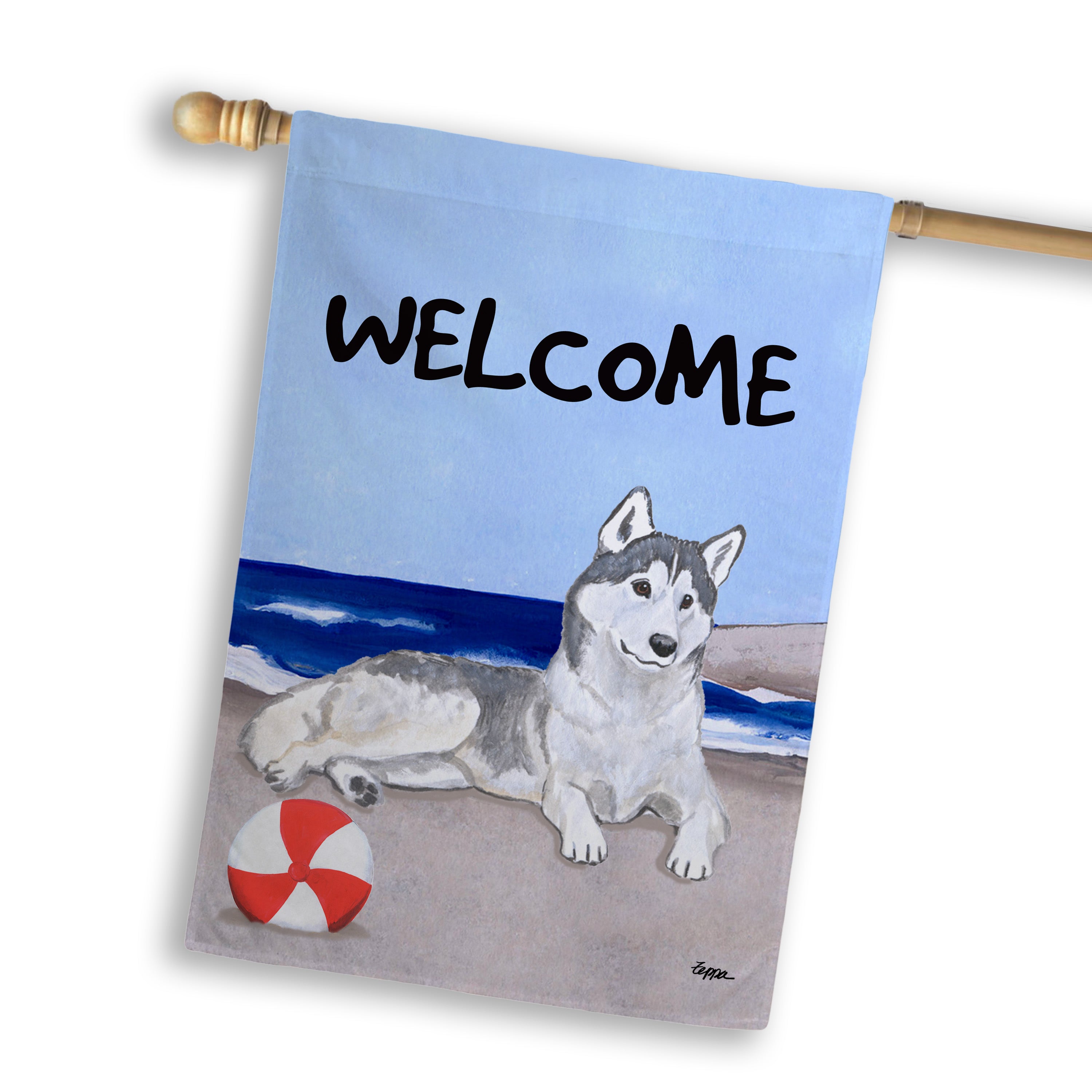 Siberian Husky House Flag