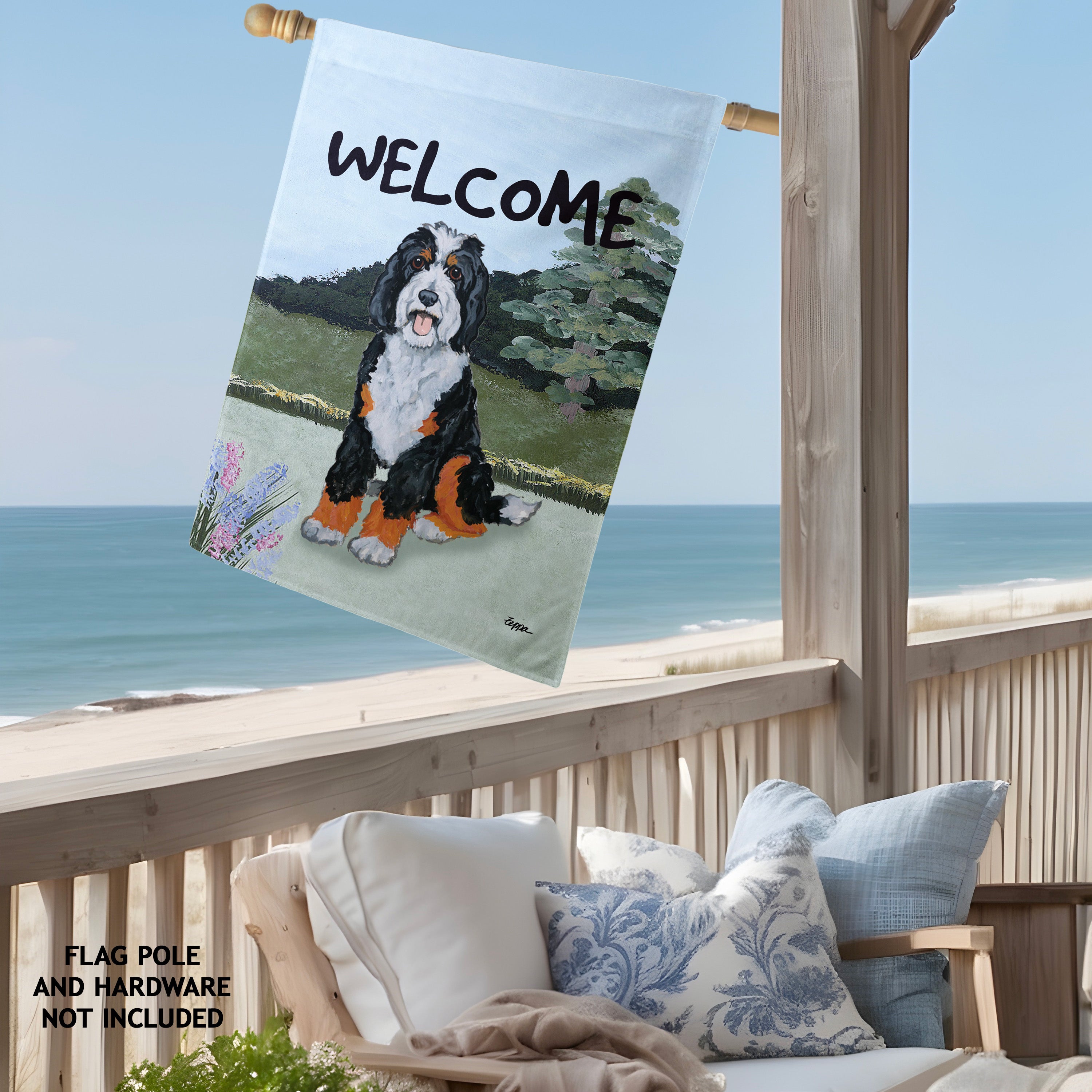 Bernedoodle House Flag