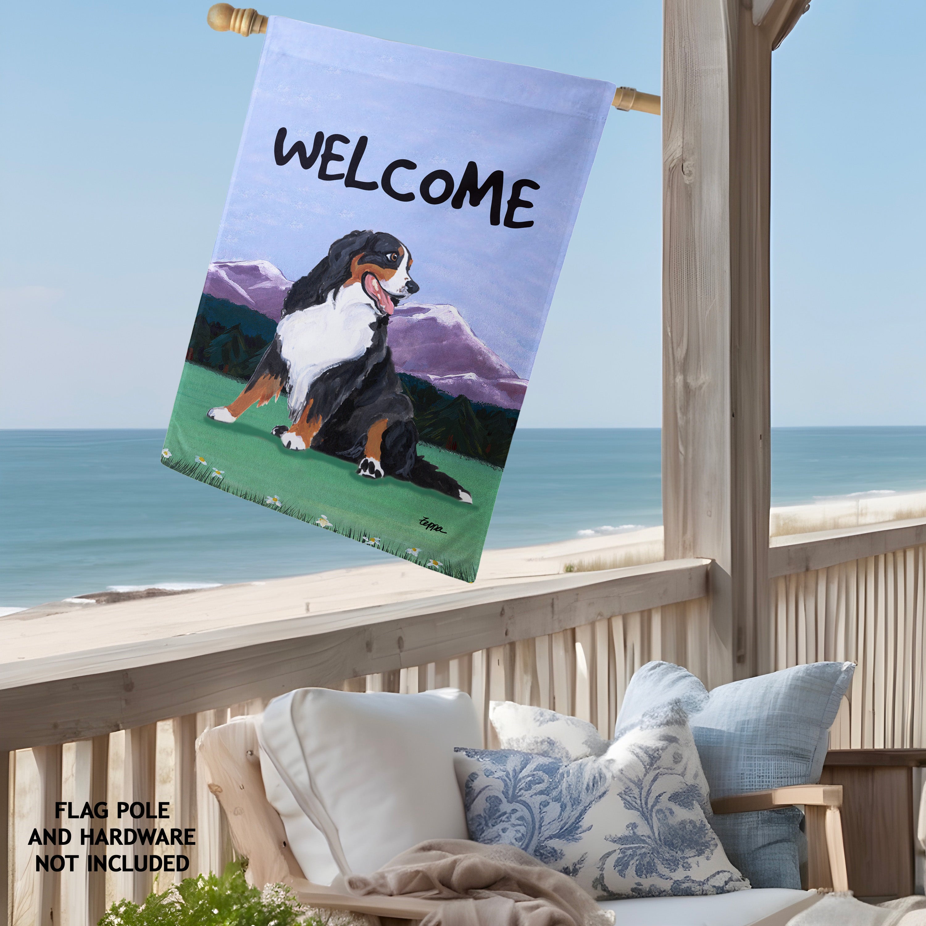 Bernese Mountain Dog House Flag