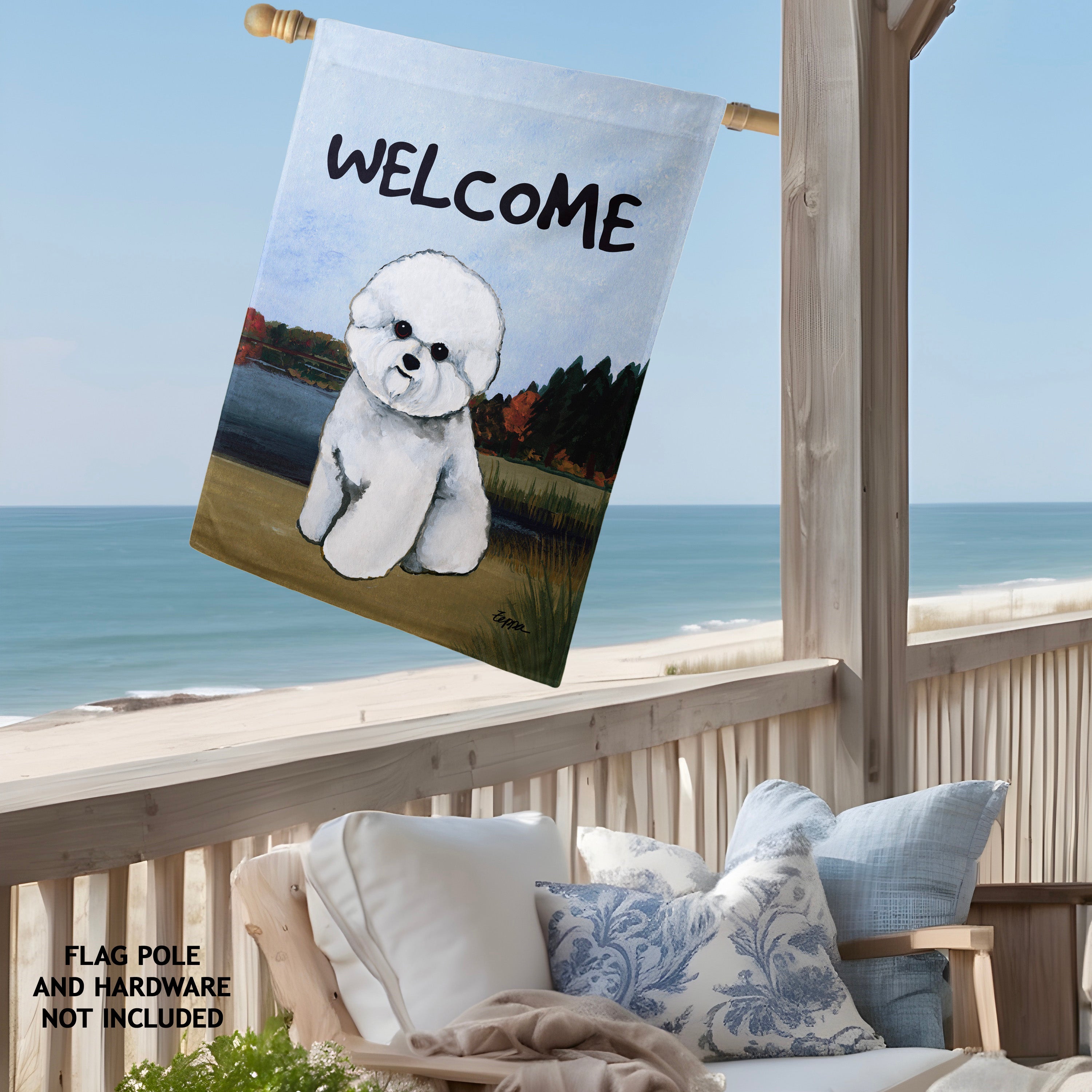 Bichon Frise House Flag